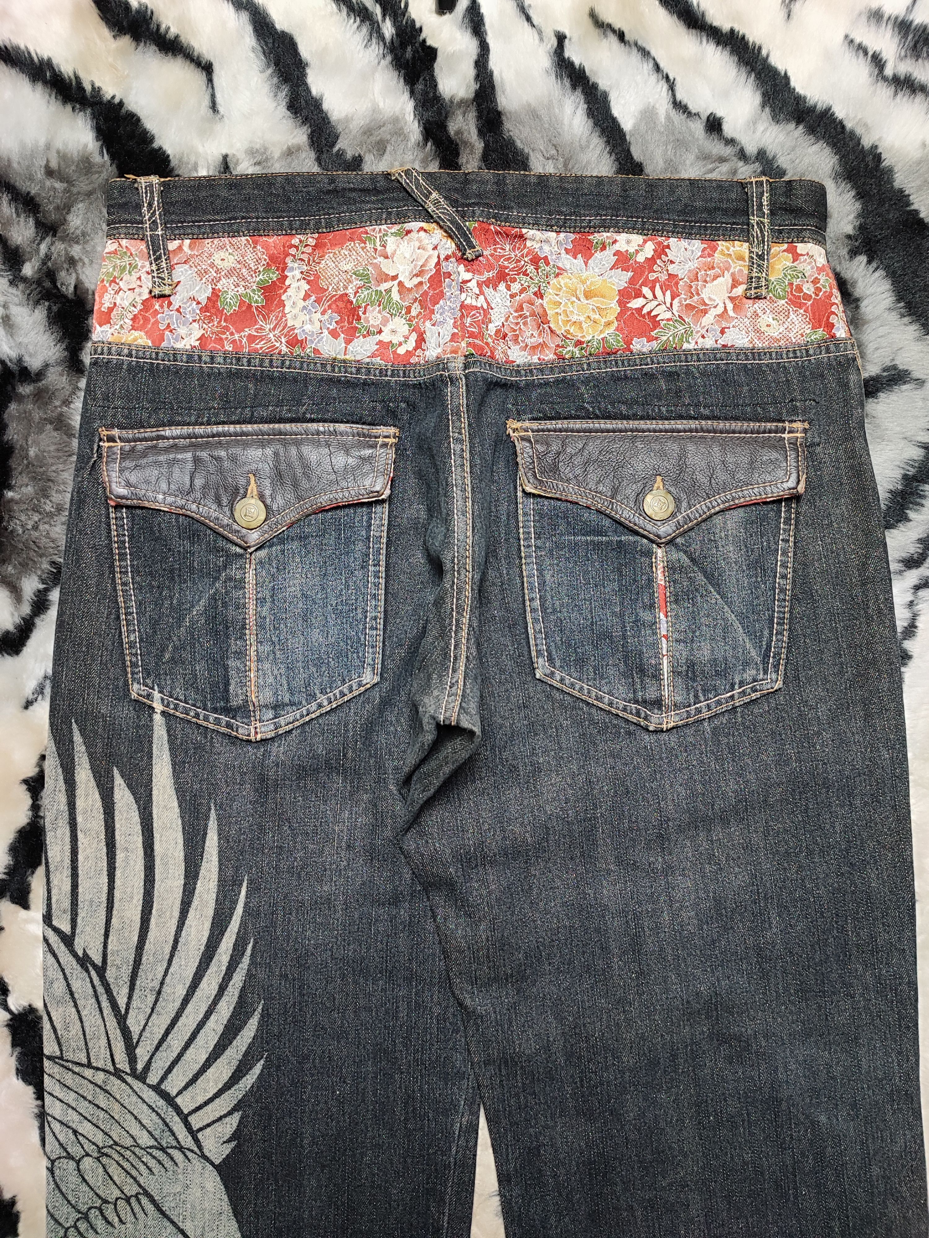 Japanese Brand Sukajan Phoenix Jeans Distressed by Gumu 34x28 Size US 34 / EU 50 - 11 Thumbnail