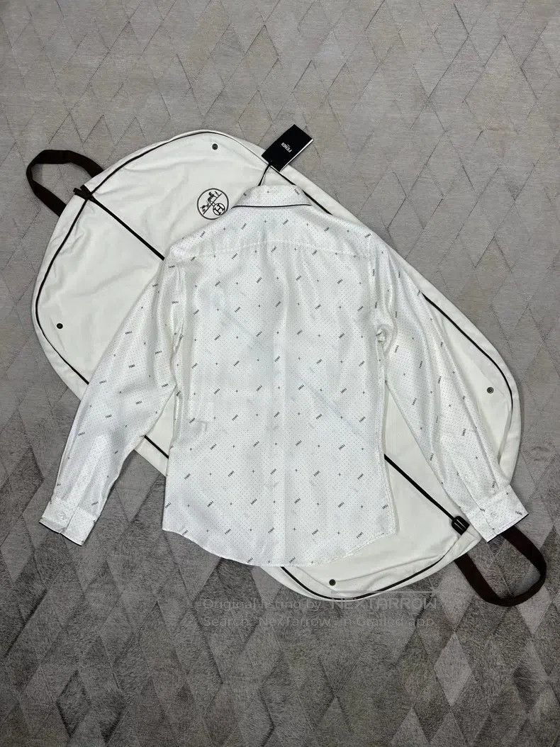 Fendi Fendi size 37 Logo Embellished Silk Shirt, Spring/Summer Co Size US XXS / EU 40 - 4 Thumbnail