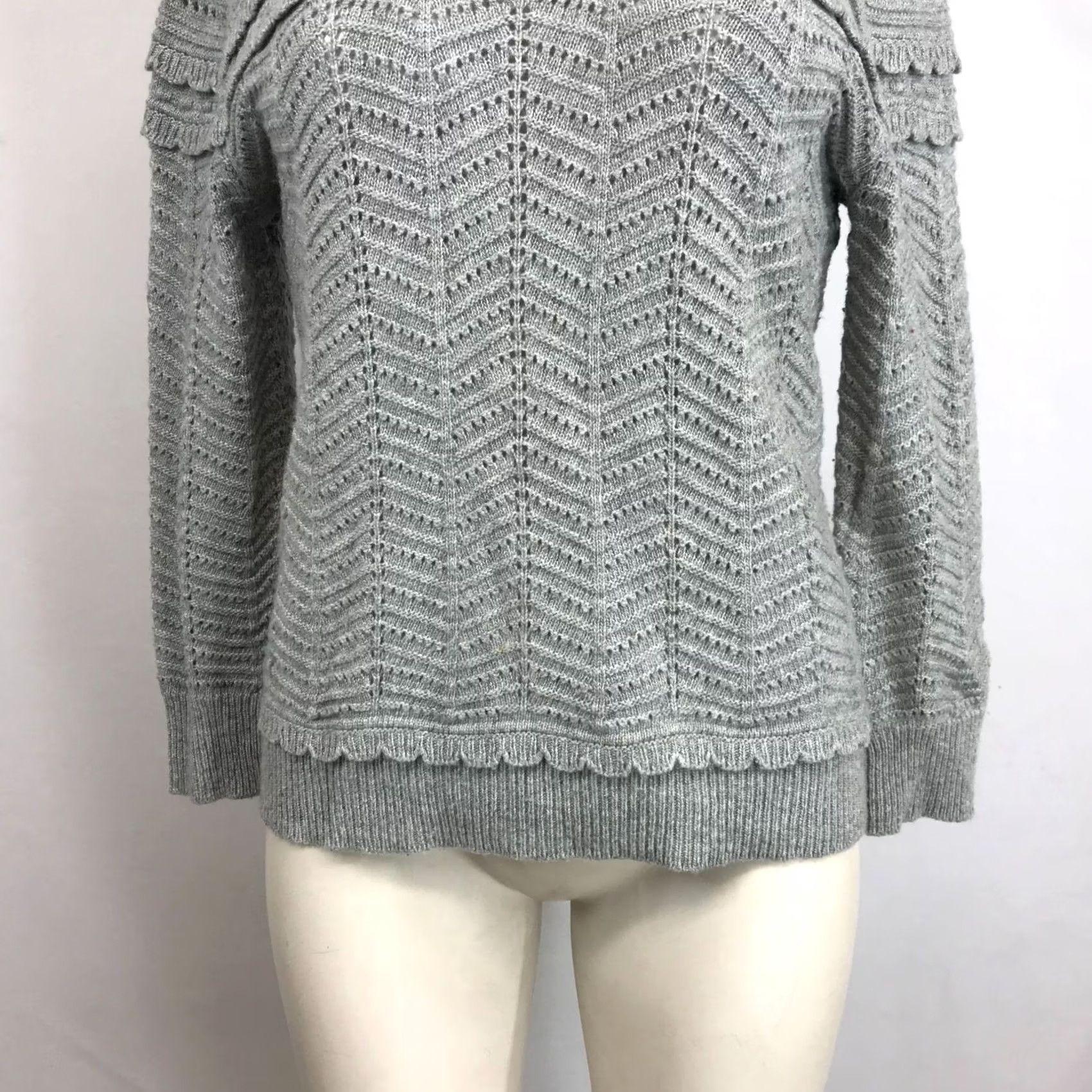 J.Crew J.CREW Sweater Shirt Women Small Gray Long Sleeve Round Neck Wool Blend Pullover Pullover Regular" Size S / US 4 / IT 40 - 3 Thumbnail