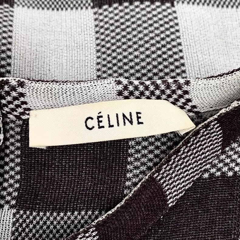 Celine Celine Colorful Checkered Silk Short Sleeve Dress Size XL / US 12-14 / IT 48-50 - 5 Thumbnail