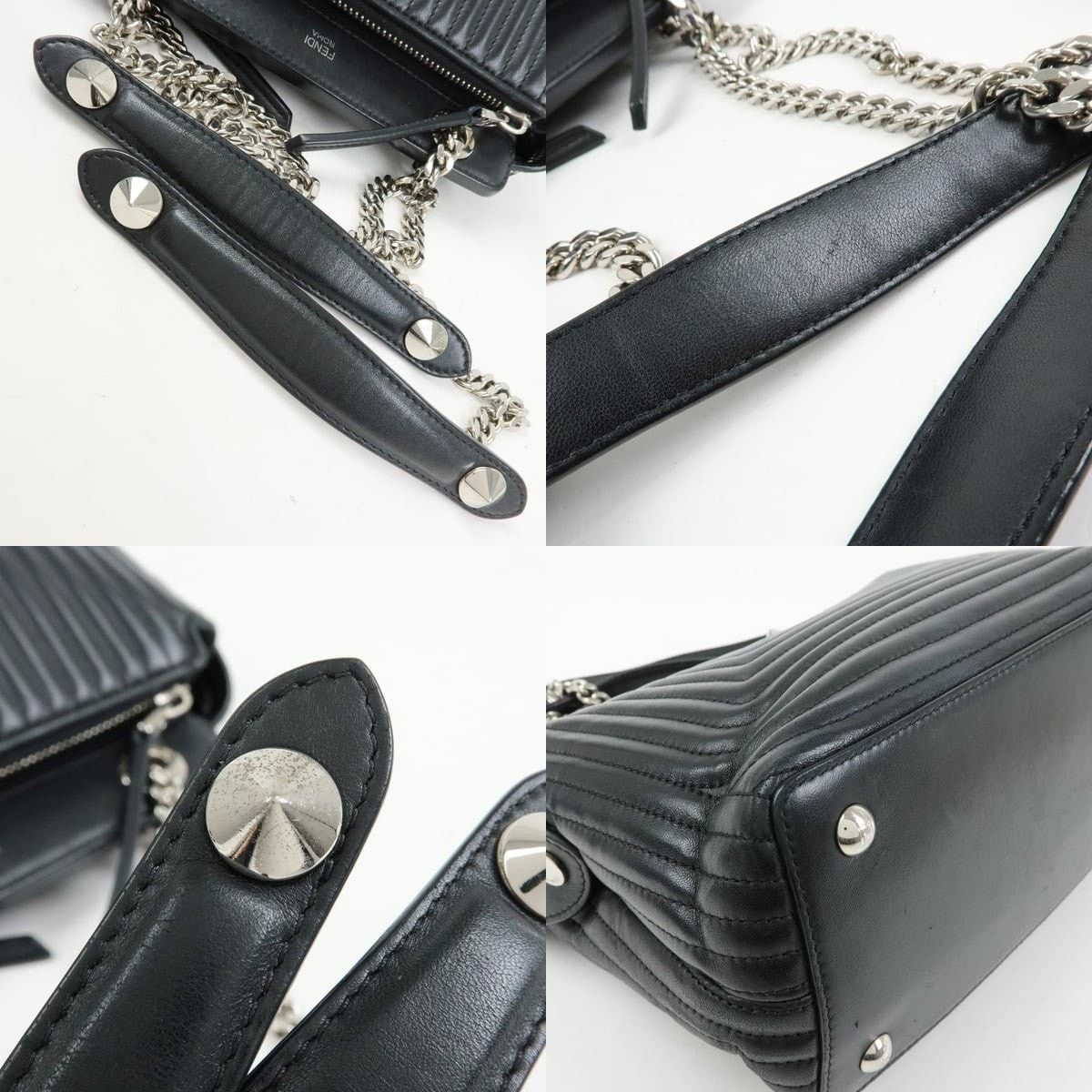 Fendi Fendi Dotcom Shoulder Bag Calfskin Black Size ONE SIZE - 4 Thumbnail