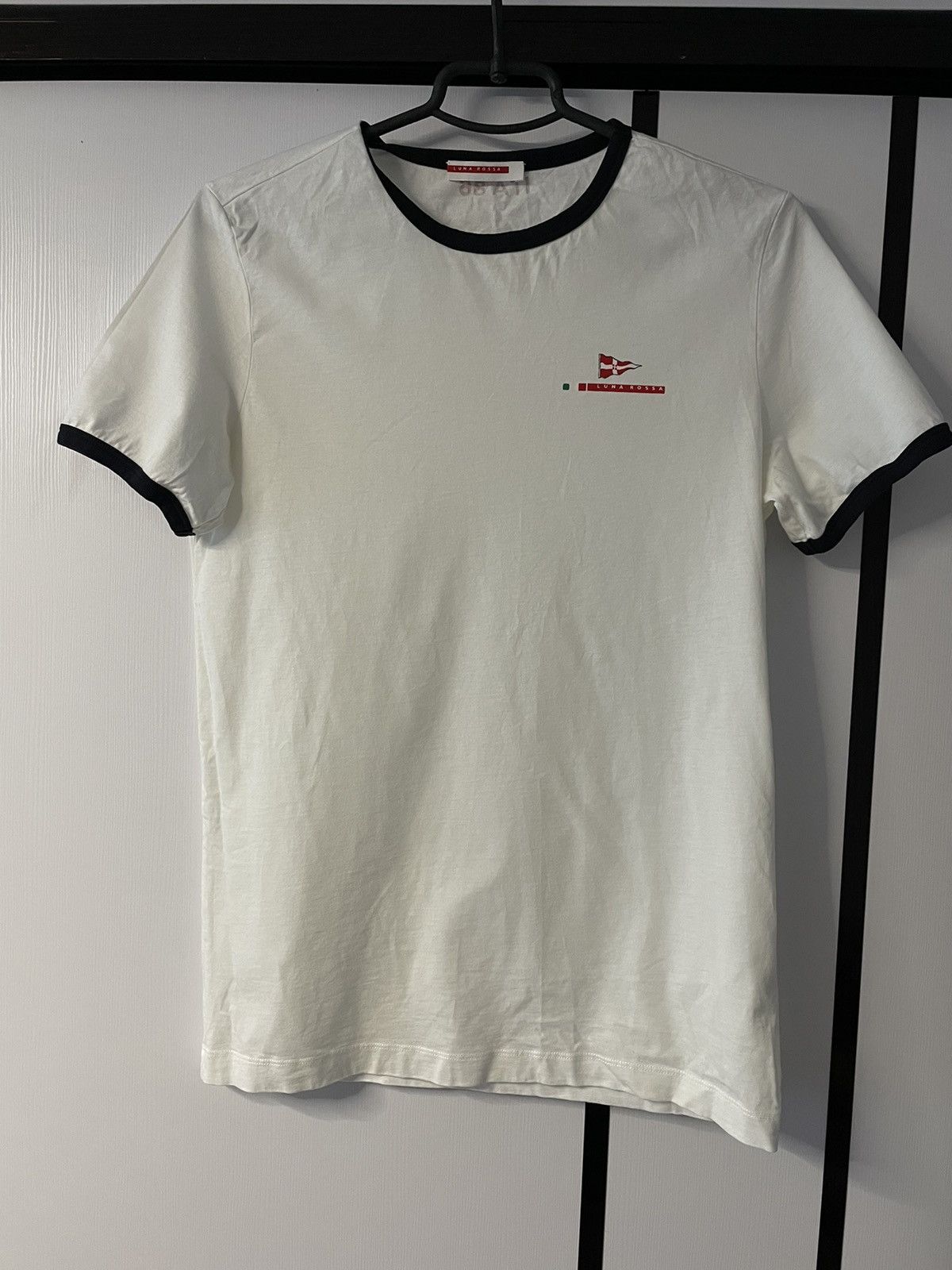 image of Prada Luna Rossa Ita 86 T-Shirt 90's in White, Men's (Size Small)