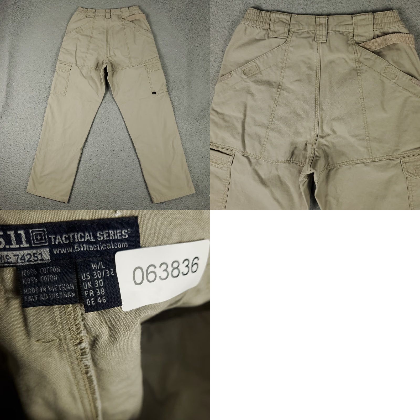 Vintage 5.11 Tactical Series Pants Mens 30x32 Beige Cargo Pocket Straight Regular Jeans? Size US 30 / EU 46 - 8 Thumbnail