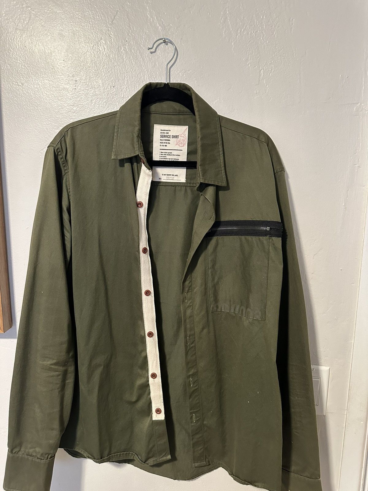 image of Sol Disciples Long Sleeve Button Up, Large in Green, Men's
