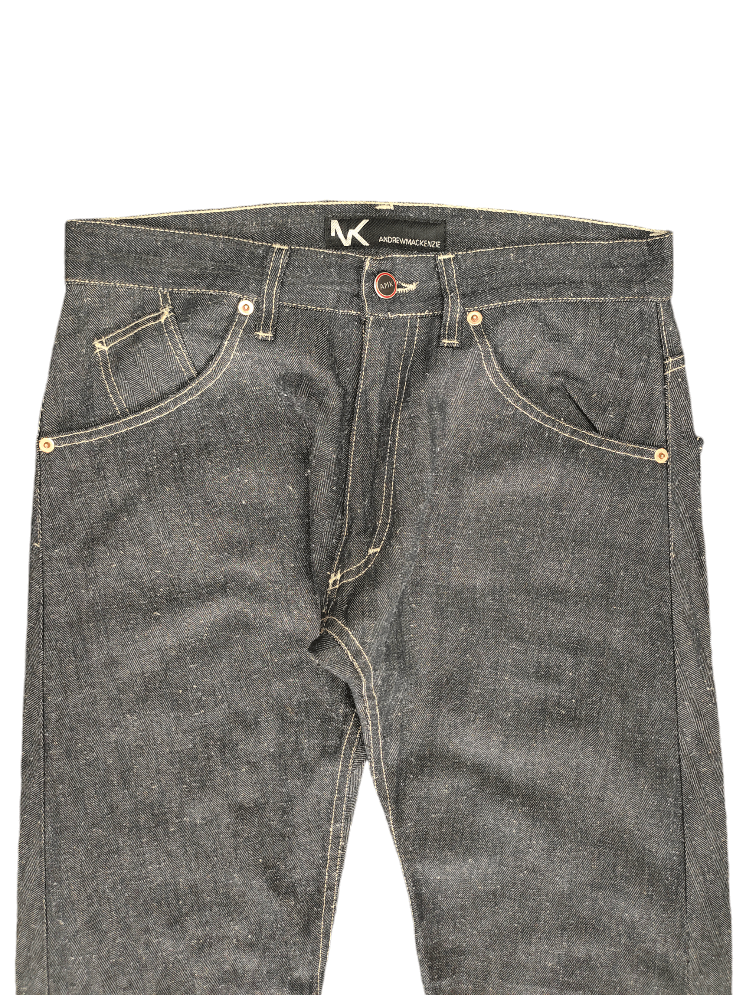 Andrew Mackenzie Andrew Mackenzie Heringbone Tweed Long Denim Jeans Size US 30 / EU 46 - 2 Thumbnail