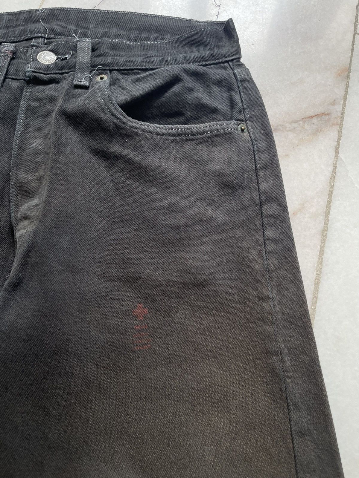 If Six Was Nine Very Rare Vintage 80s Levis 501 All black Faded Jeans Size US 30 / EU 46 - 5 Thumbnail