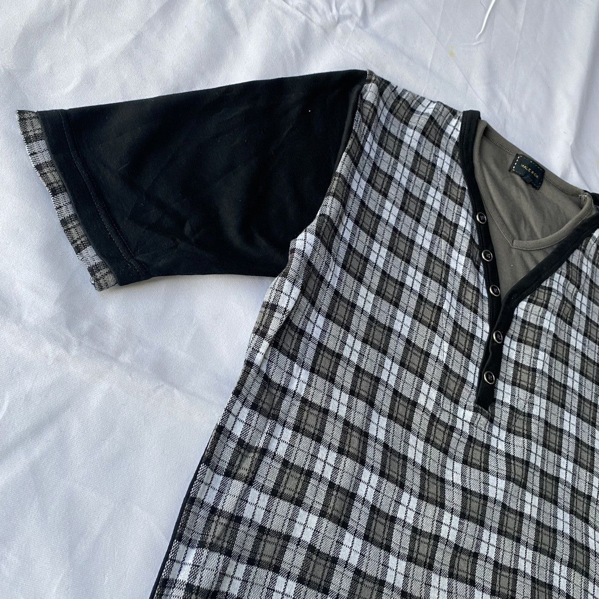 If Six Was Nine × Japanese Brand × Vintage Japanese Tartan Double Layer Short Sleeve By Male&co Size US M / EU 48-50 / 2 - 6 Thumbnail
