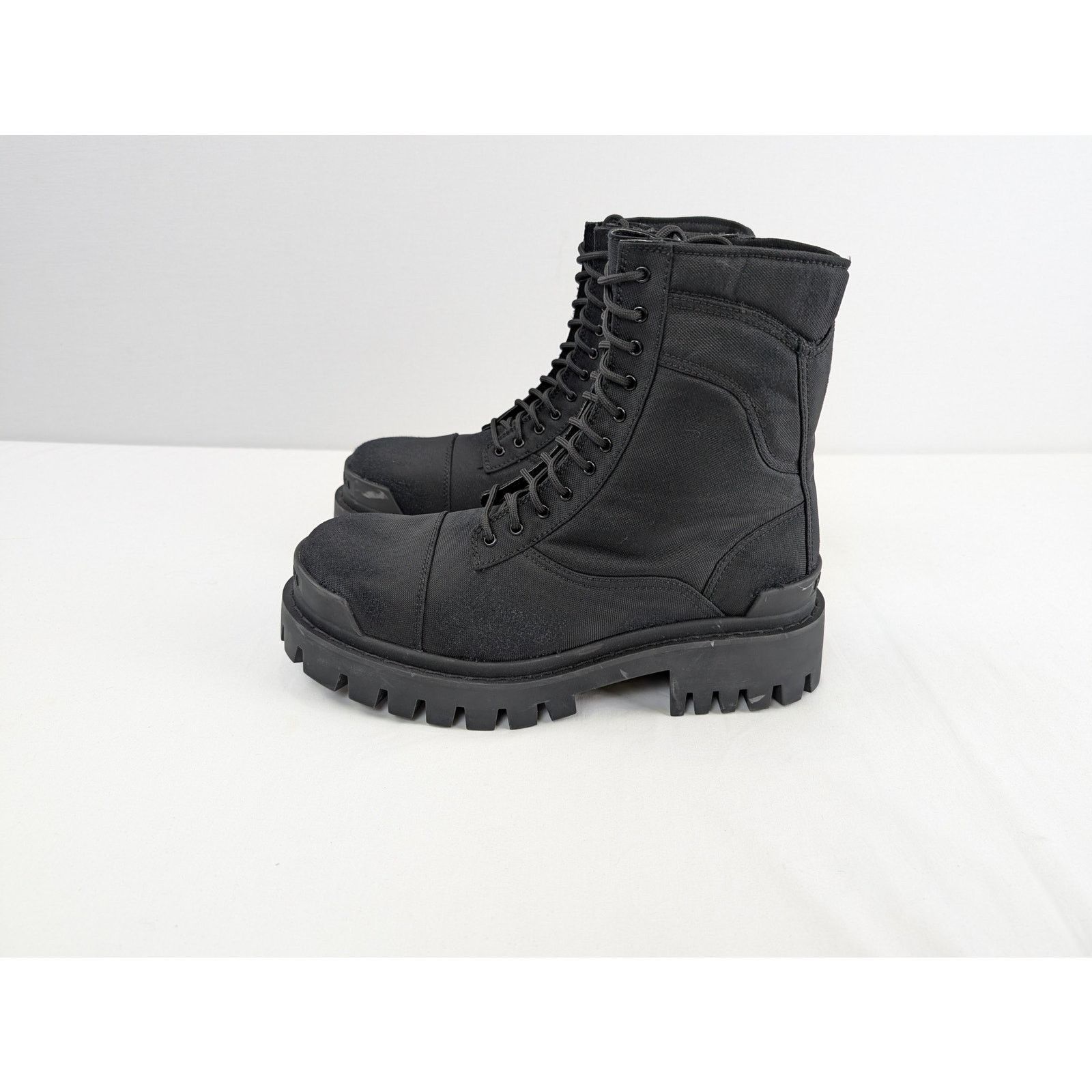 Balenciaga o1rshd1 Nylon Canvas/Used Effect New Combat Strike Boots Size US 12 / EU 45 - 10 Thumbnail