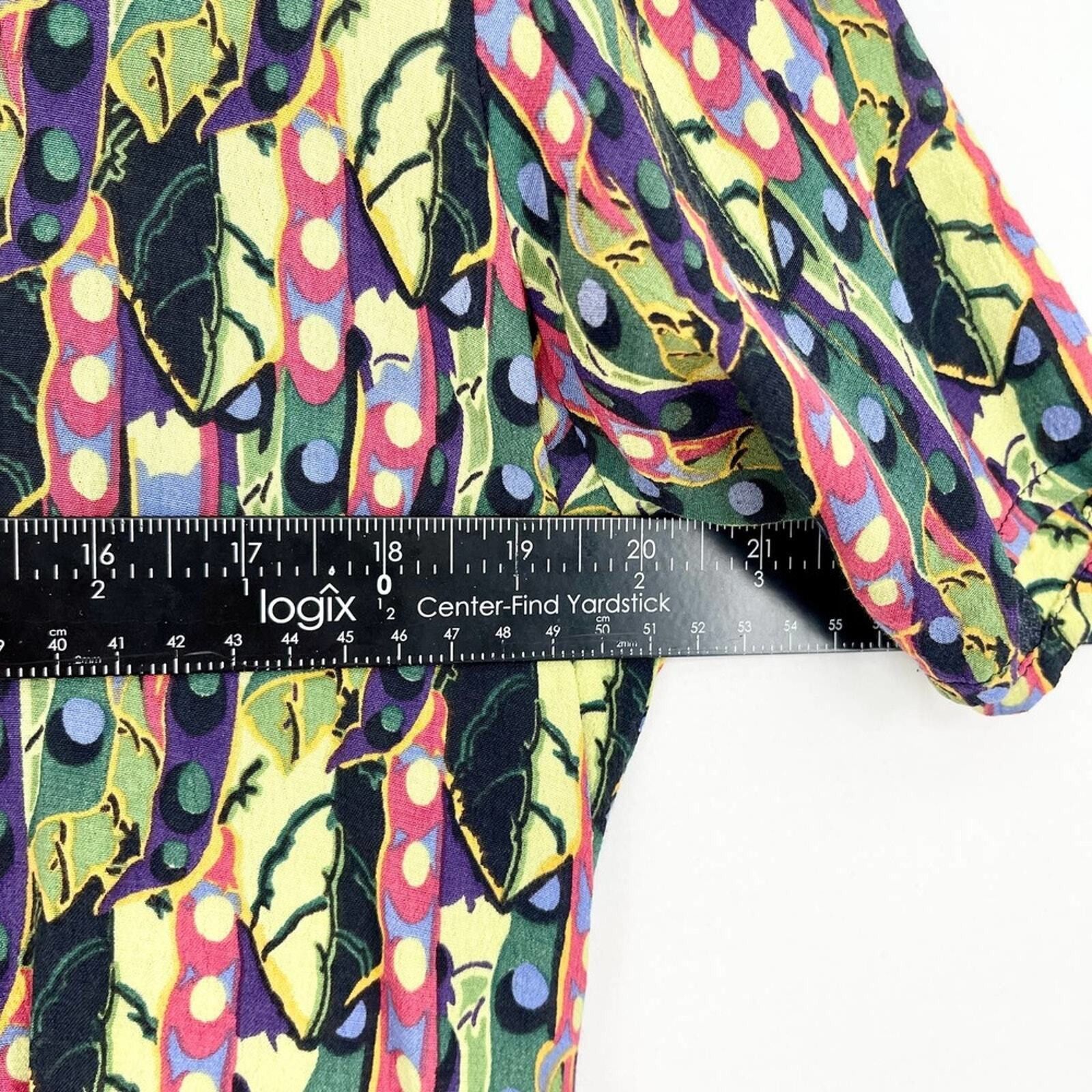 FLAX Flax Rayon Multi Geometric Button Up Mini Dress Size Small Size S / US 4 / IT 40 - 3 Thumbnail