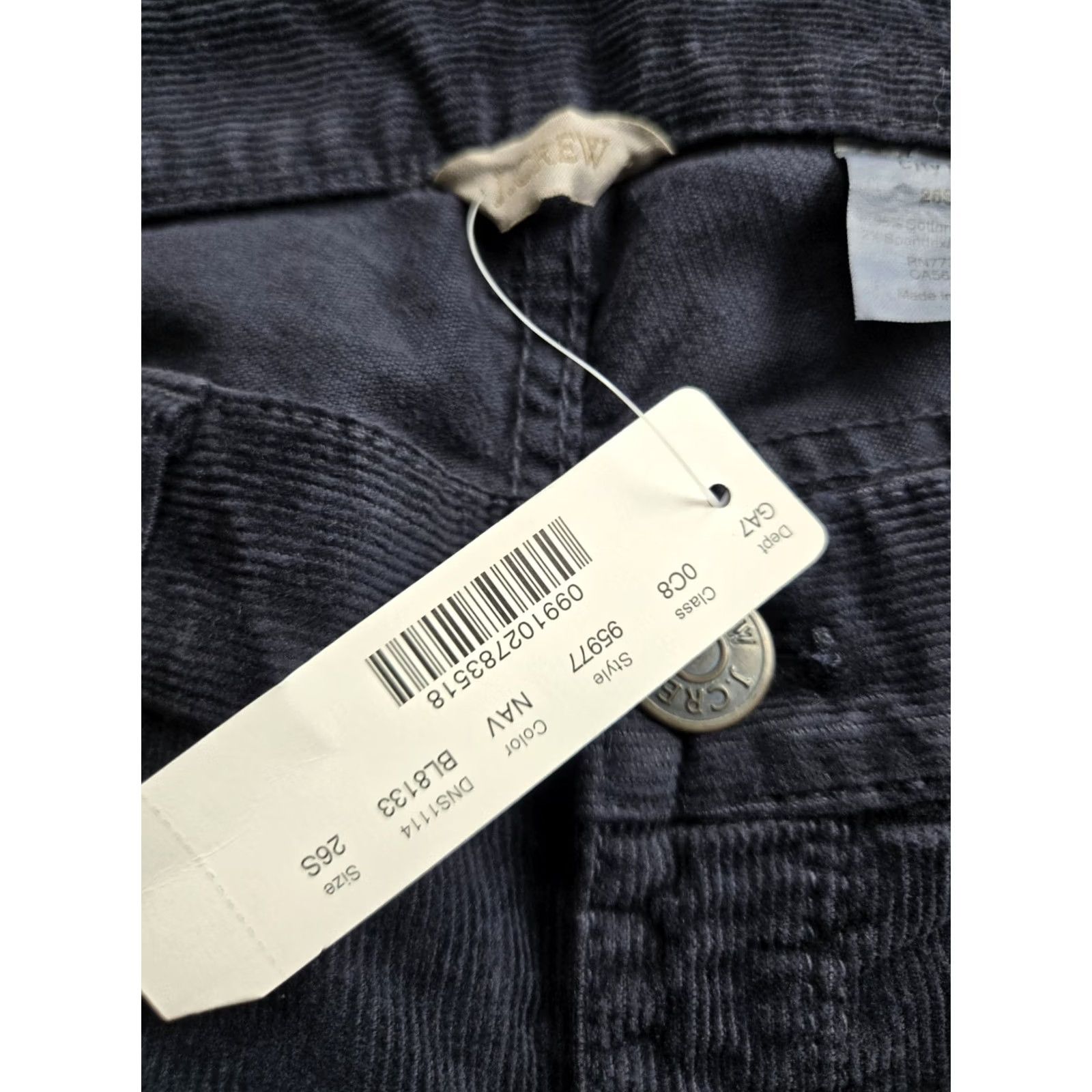 J.Crew J.Crew City Fit Chino Pants Womens 26S Blue Corduroy Stretch Straight Leg NWT Size 26" / US 2 / IT 38 - 5 Thumbnail