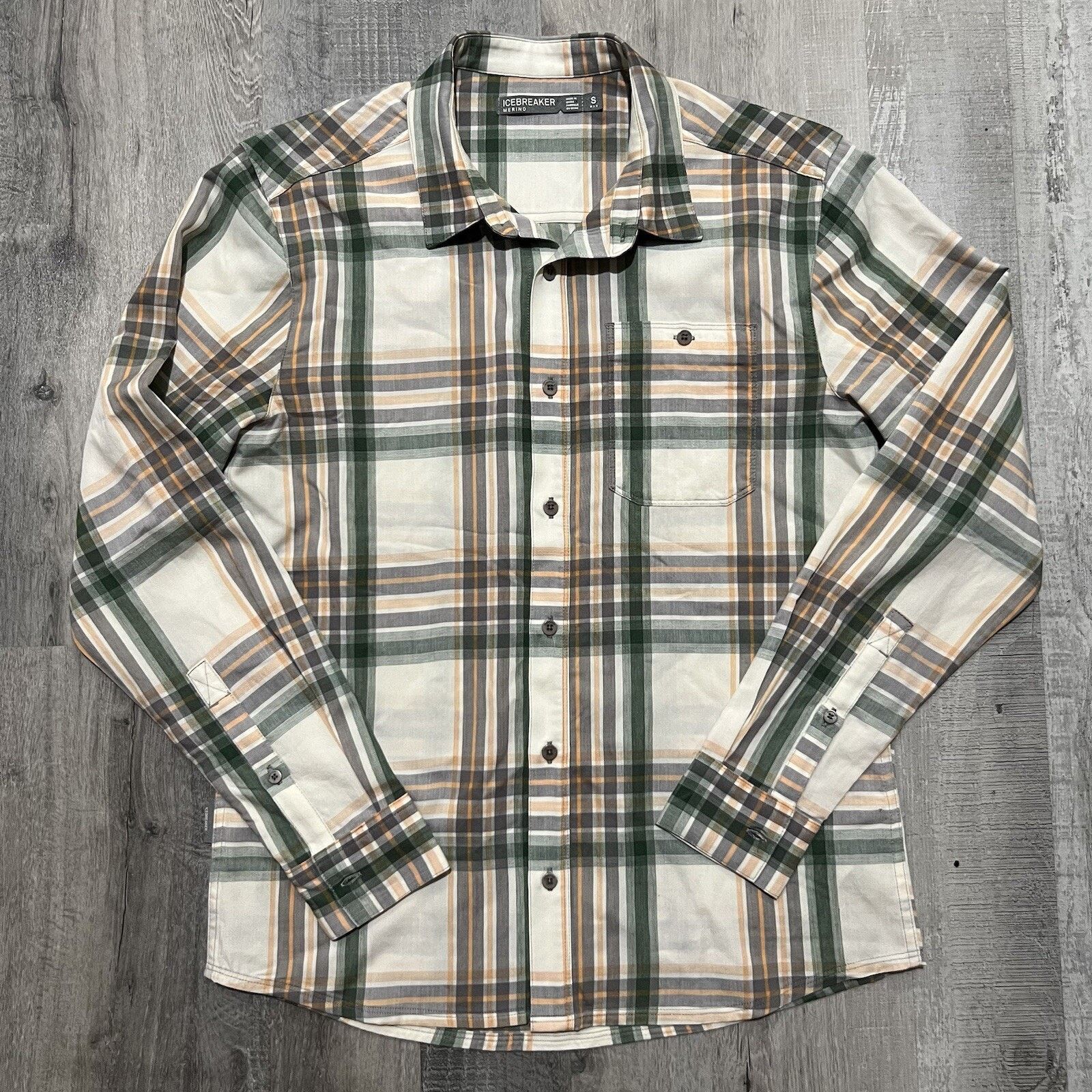 Other Icebreaker Merino Shirt Mens White/Green Plaid Flannel Shirt Size US S / EU 44-46 / 1 - 1 Thumbnail