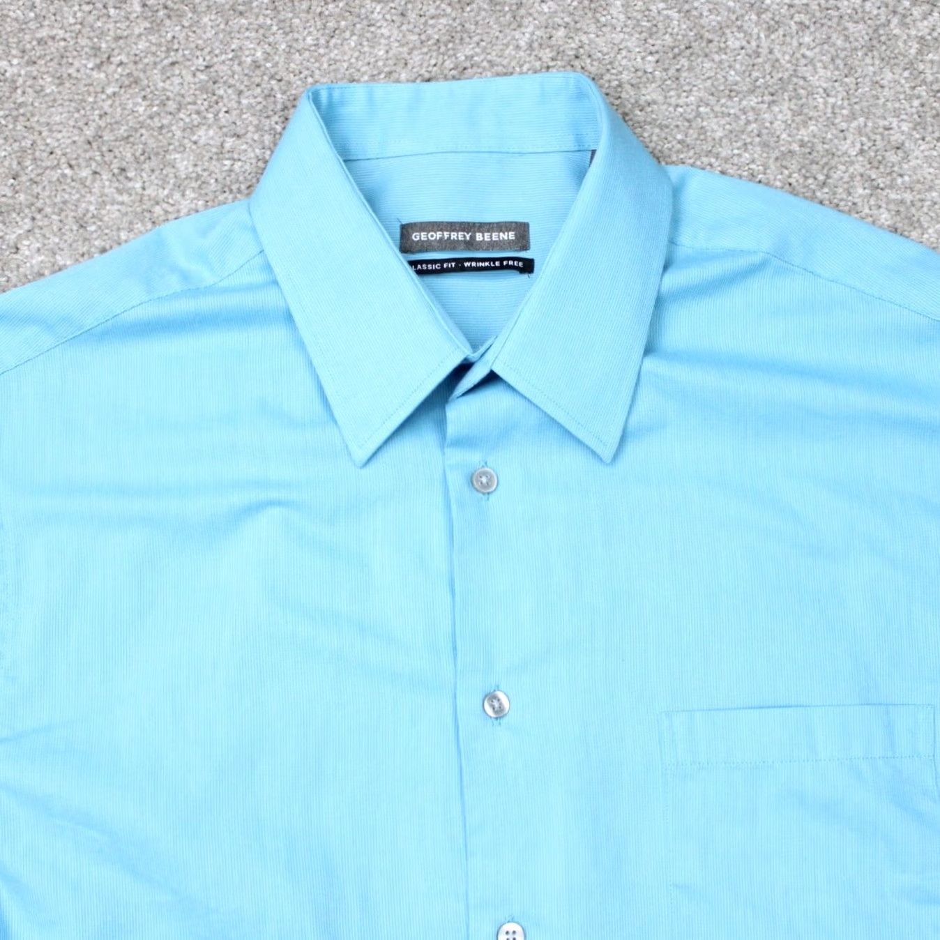 Geoffrey Beene Geoffrey Beene Dress Shirt Mens 16.5 34/35 Blue Classic Fit L/S Button-Down Collar-Blue 60% Cotton 40% Polyester Regular Size Type Regular Bedside? Size 46R - 4 Thumbnail