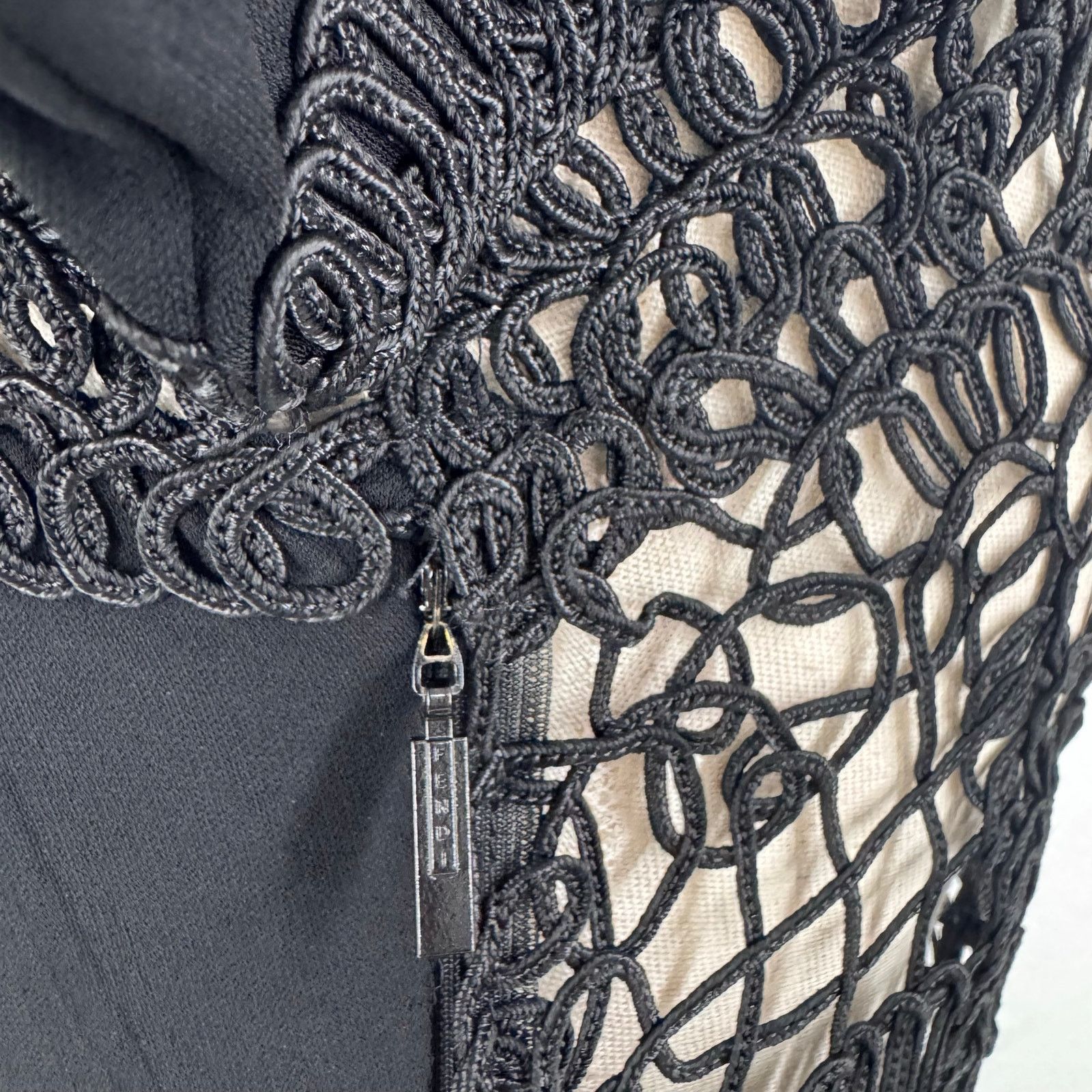 Fendi FENDI Black Jersey Crepe Crochet Dress Made in Italy 38/US Size XS / US 0-2 / IT 36-38 - 7 Thumbnail