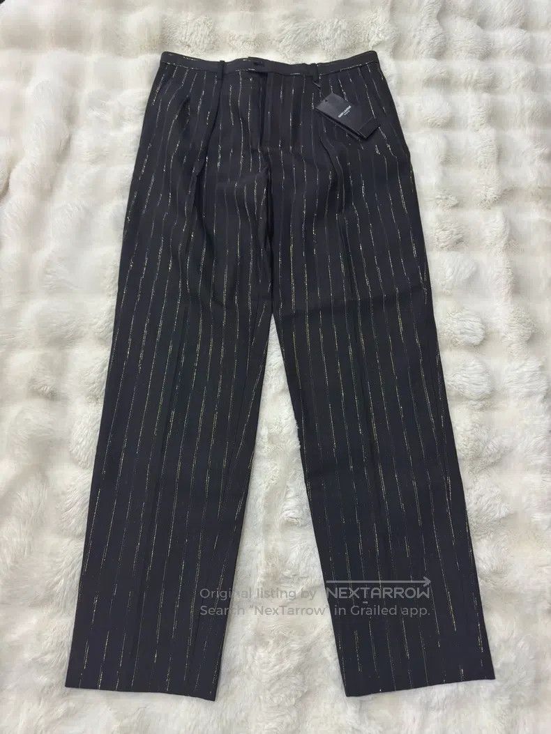 Saint Laurent Paris Saint Laurent Paris Black Gold Dress Pants Size US 32 / EU 48 - 1 Thumbnail