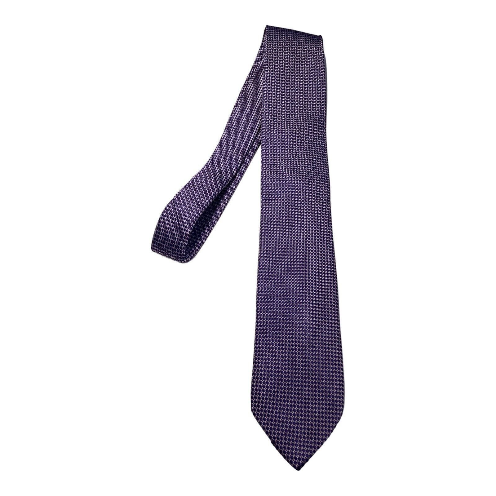 Eton ETON Purple Geometric Luxury Silk Tie Made In Italy W: 2.75" Size ONE SIZE - 6 Thumbnail