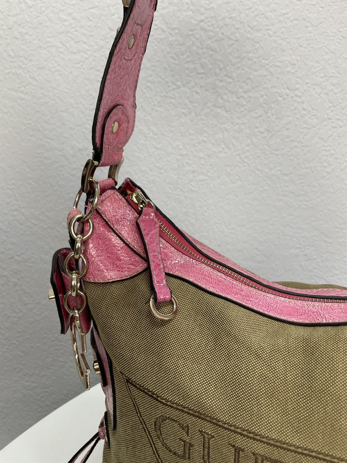 Guess Rare Y2K Vintage Guess Pink Baguette Shoulder Bag Denim Size ONE SIZE - 14 Thumbnail