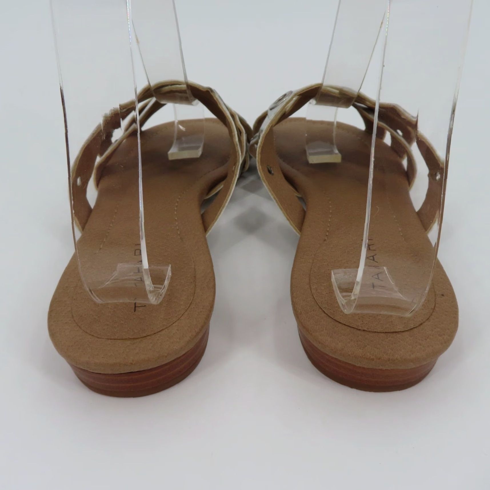 Vintage Tahari Drive Womens Sandal M Size 10 Faux Leather Silver Strappy Open Toe Flat Size US 10 / IT 40 - 6 Thumbnail