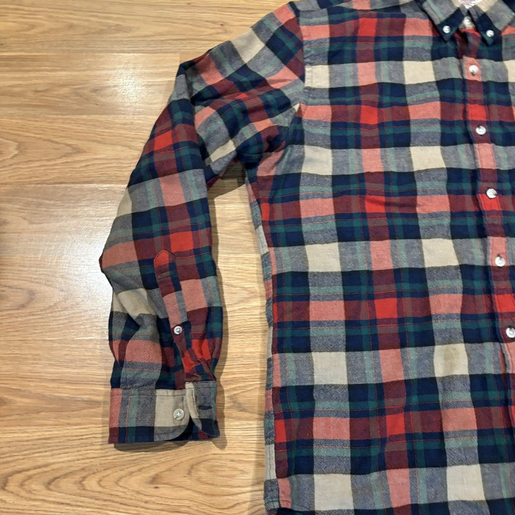 Wallace & Barnes VINTAGE Wallace & Barnes Shirt Button Up Wool Blend Flannel Red Blue Green Men’s Sz XL Size US XL / EU 56 / 4 - 6 Thumbnail