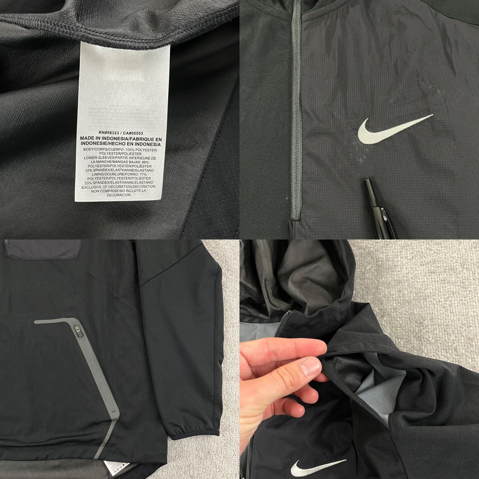 Nike NIKE Jacket Men's Large Black PACIFIC TIGERS Basketball Hooded Adult NCAA D1 L/S Size US L / EU 52-54 / 3 - 8 Thumbnail