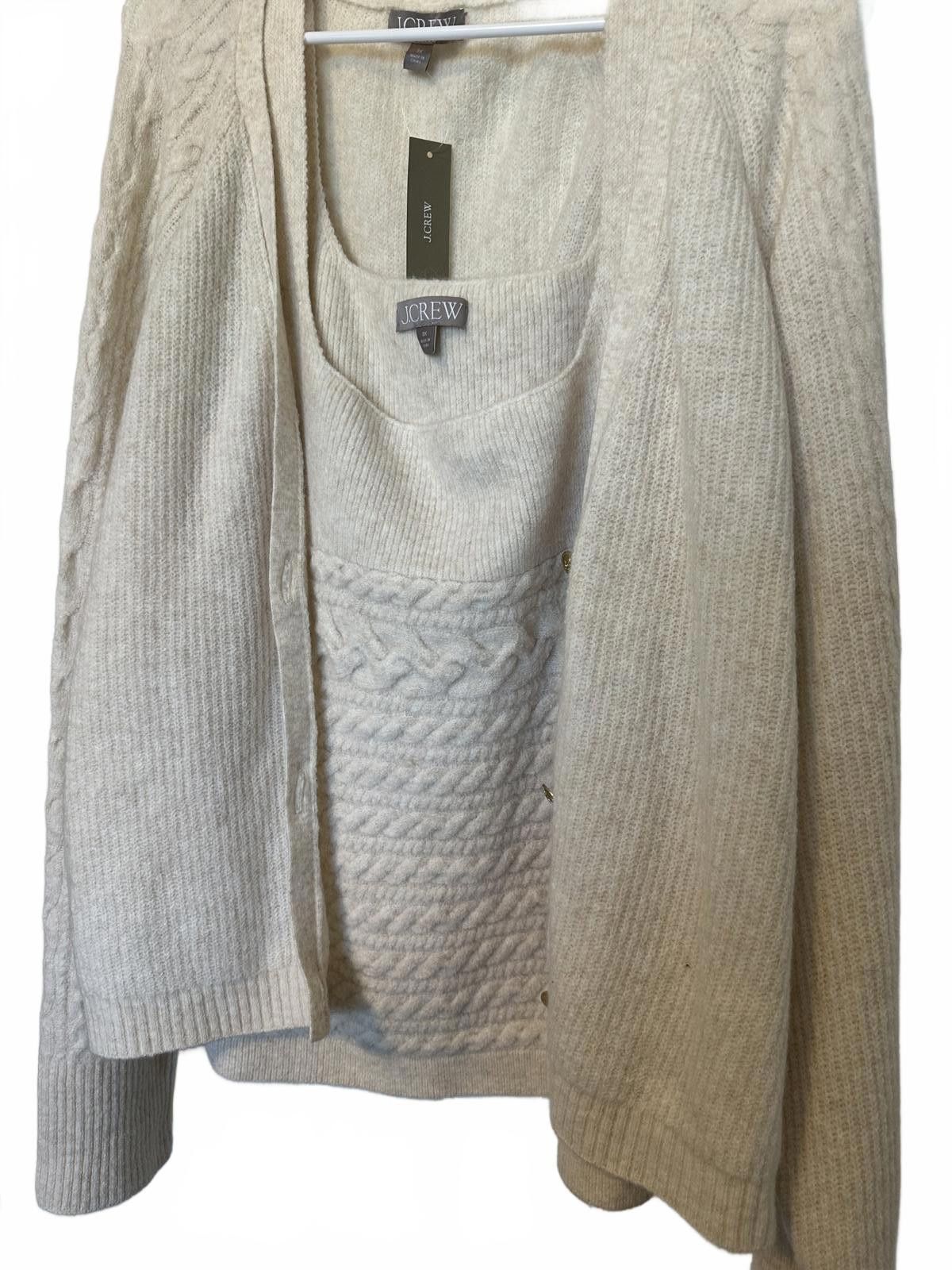 J.Crew J.Crew Cozy Cable Knit Cardigan and Top 3X Size 3XL / US 20-22 - 2 Thumbnail