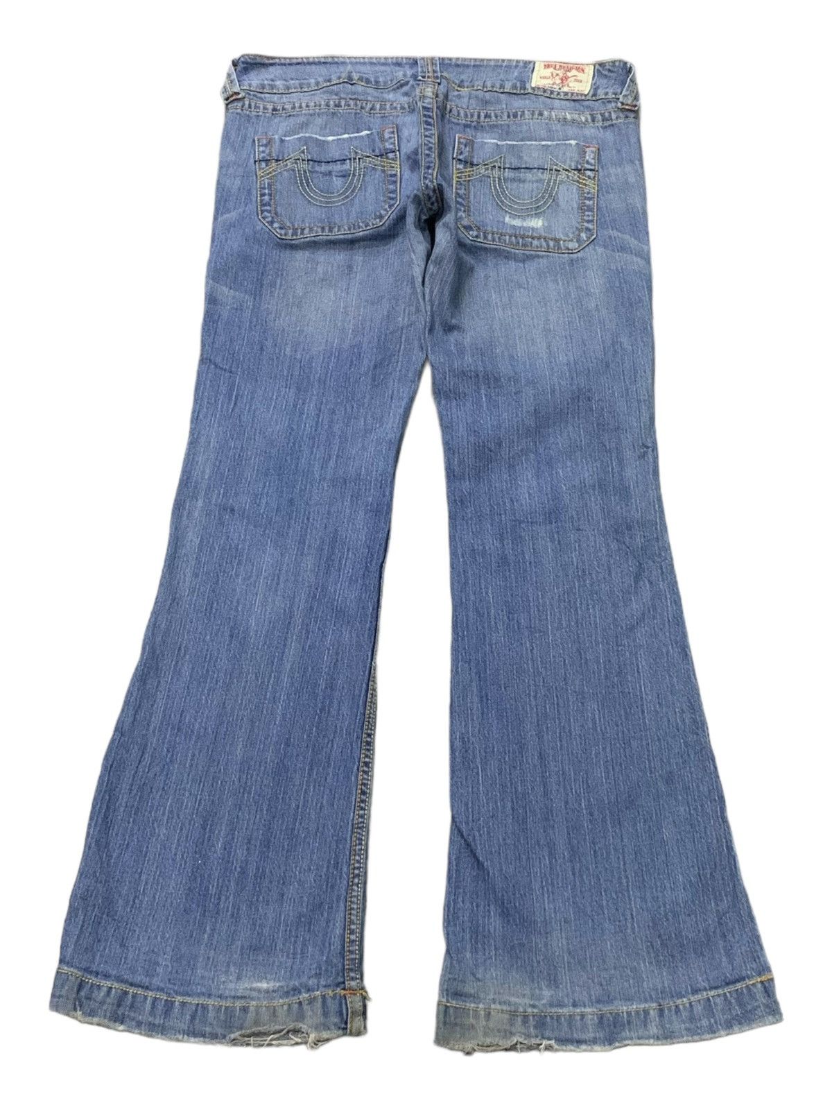 Affliction × True Religion True Religion Sammy Big T Distressed Flare Denim Pants Size US 30 / EU 46 - 2 Thumbnail