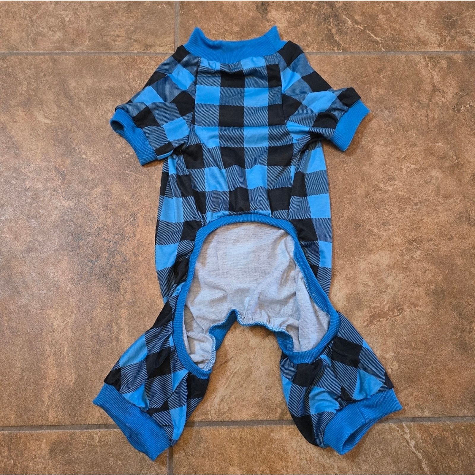 Other Blue Black Plaid Dog XL Pajama Size ONE SIZE - 2 Thumbnail