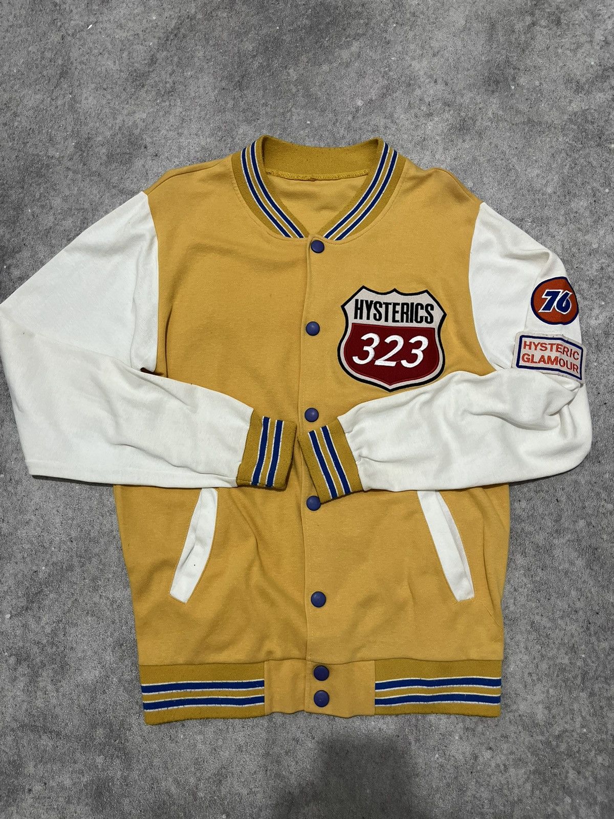 Hysteric Glamour Vintage Hysteric Glamour 323 Yellow White Varsity Jacket Size US L / EU 52-54 / 3 - 3 Thumbnail