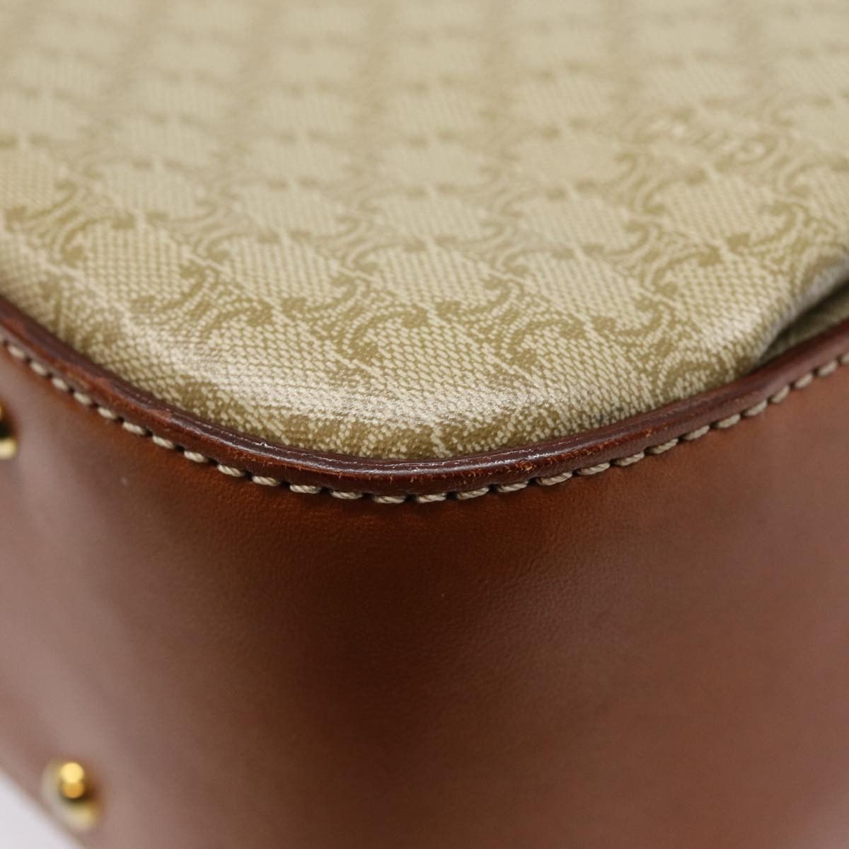 Celine CELINE Macadam Canvas Hand Bag Beige Gold Size ONE SIZE - 12 Thumbnail