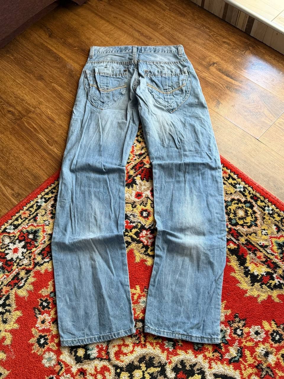 Japanese Brand Vintage 00's Streetwear Flared Bootcut Baggy Washed Jeans Size US 30 / EU 46 - 8 Thumbnail