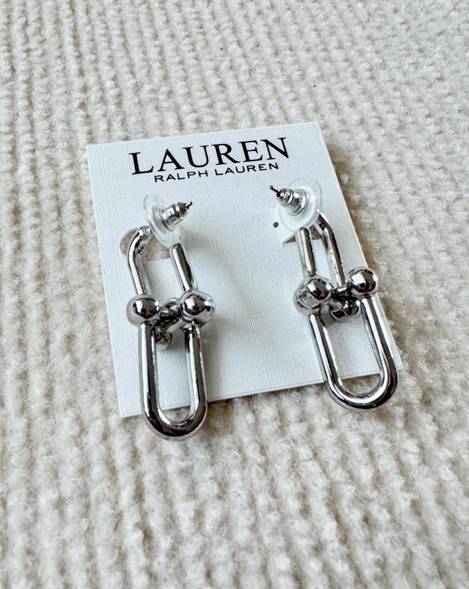 Ralph Lauren Ralph Lauren U-Link Silver Drop Earrings Size ONE SIZE - 1 Thumbnail