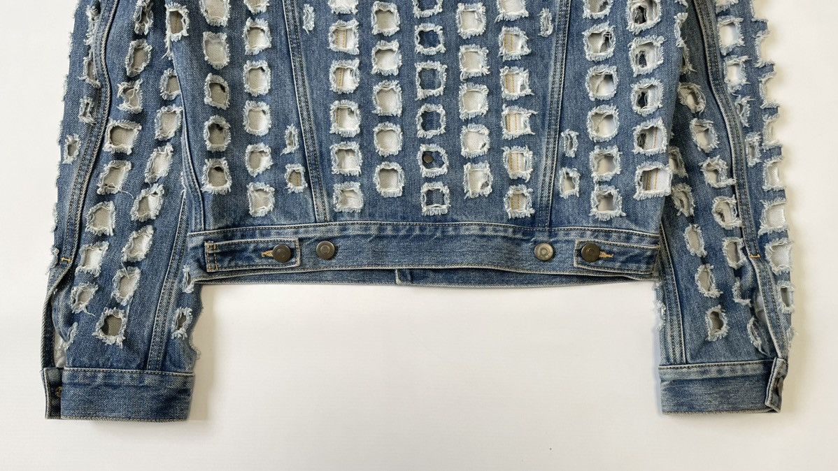 Maison Margiela ‘Laser Hole Cut’ Blue Denim Jacket Size S / US 4 / IT 40 - 13 Thumbnail