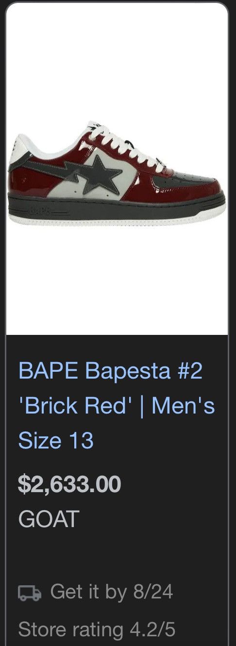 Bape BAPESTA #2 Size US 11 / EU 44 - 9 Thumbnail