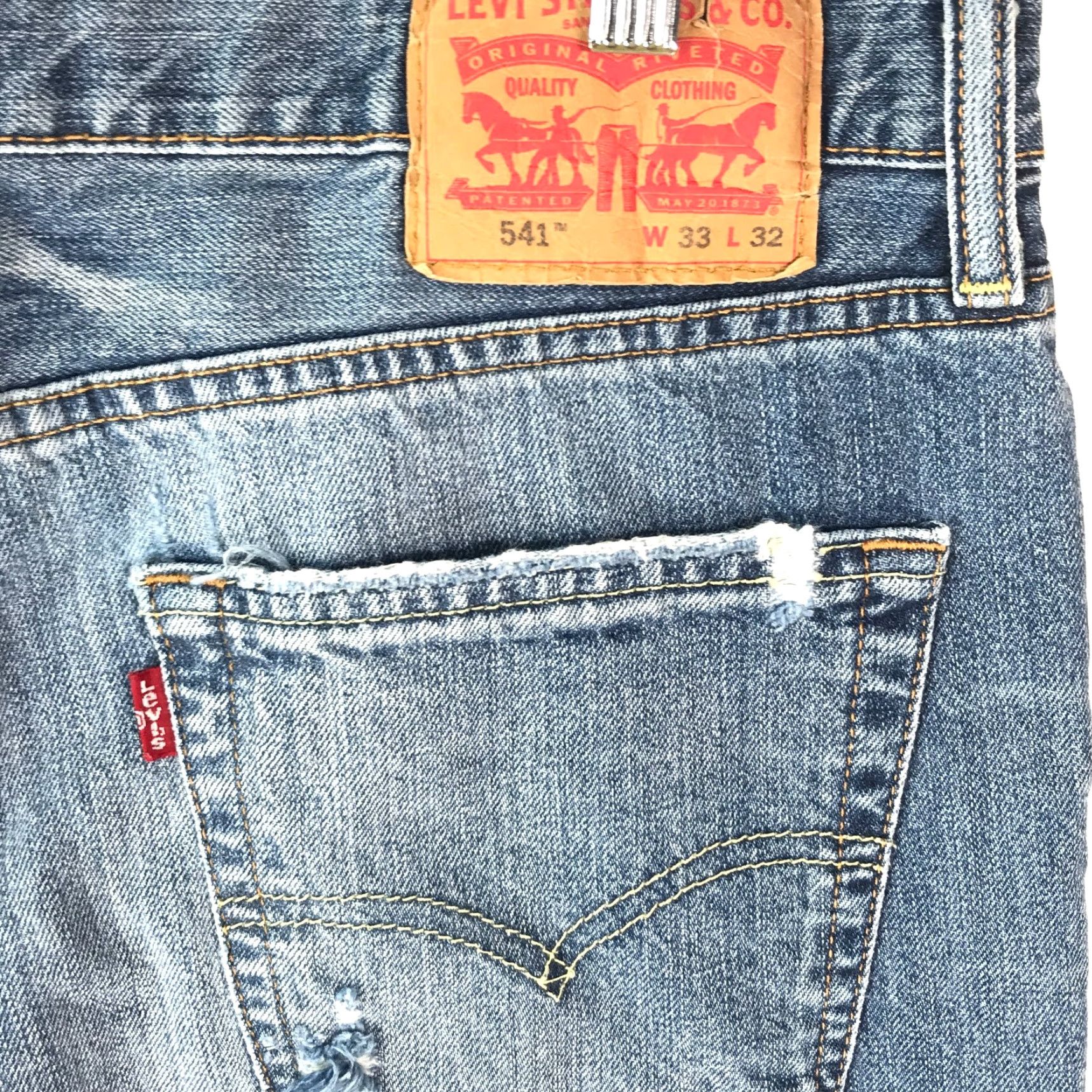 Levi's Levi's 541 Jeans Skinny Men Regular 33X32 Blue Denim Stretch 5-Pocket Belt Loops Mid Wash 32 in inseam Size US 32 / EU 48 - 7 Thumbnail