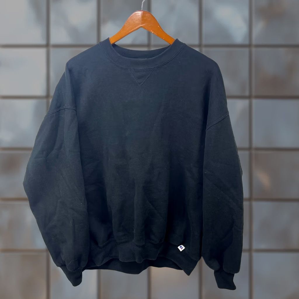 Russell Athletic VINTAGE Russell Athletic Sweatshirt 2XL Black Long Sleeve Pullover Hooded Mens 90s Sports Gym Training Size US XXL / EU 58 / 5 - 1 Thumbnail