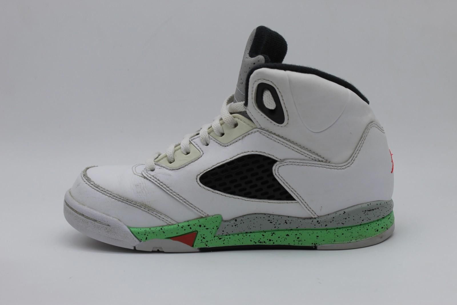 Jordan Brand Jordan 5 Retro White/Red/Poison Green/BLK 440889-115 Size 2 Size US 5 / EU 37 - 6 Thumbnail