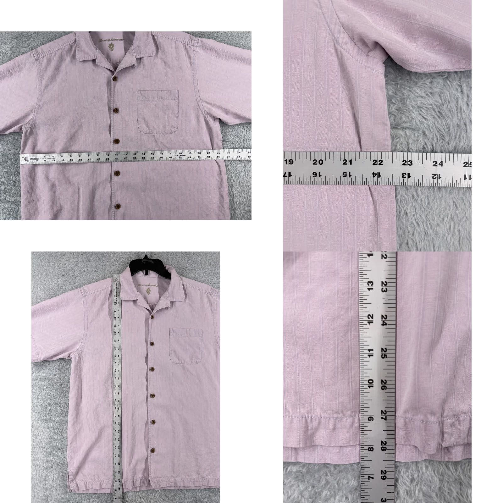 Tommy Bahama VINTAGE Tommy Bahama Shirt Men Medium Pink Stripe Pocket Button Up 100% Silk Hawaiian Size US M / EU 48-50 / 2 - 8 Thumbnail