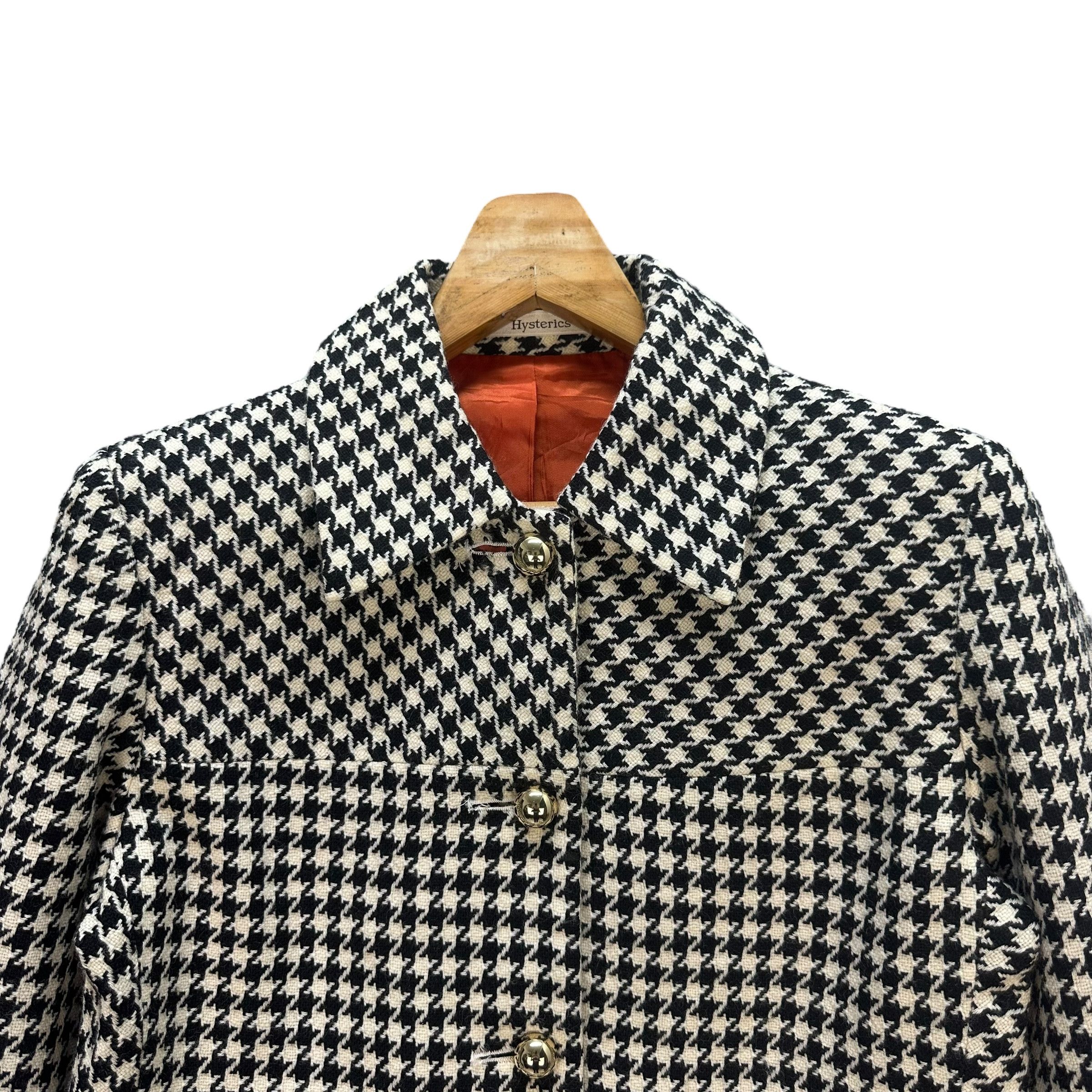 Hysteric Glamour Hysteric Houndstooth Logo Belted Wool Jacket #A27-0624 Size S / US 4 / IT 40 - 2 Thumbnail