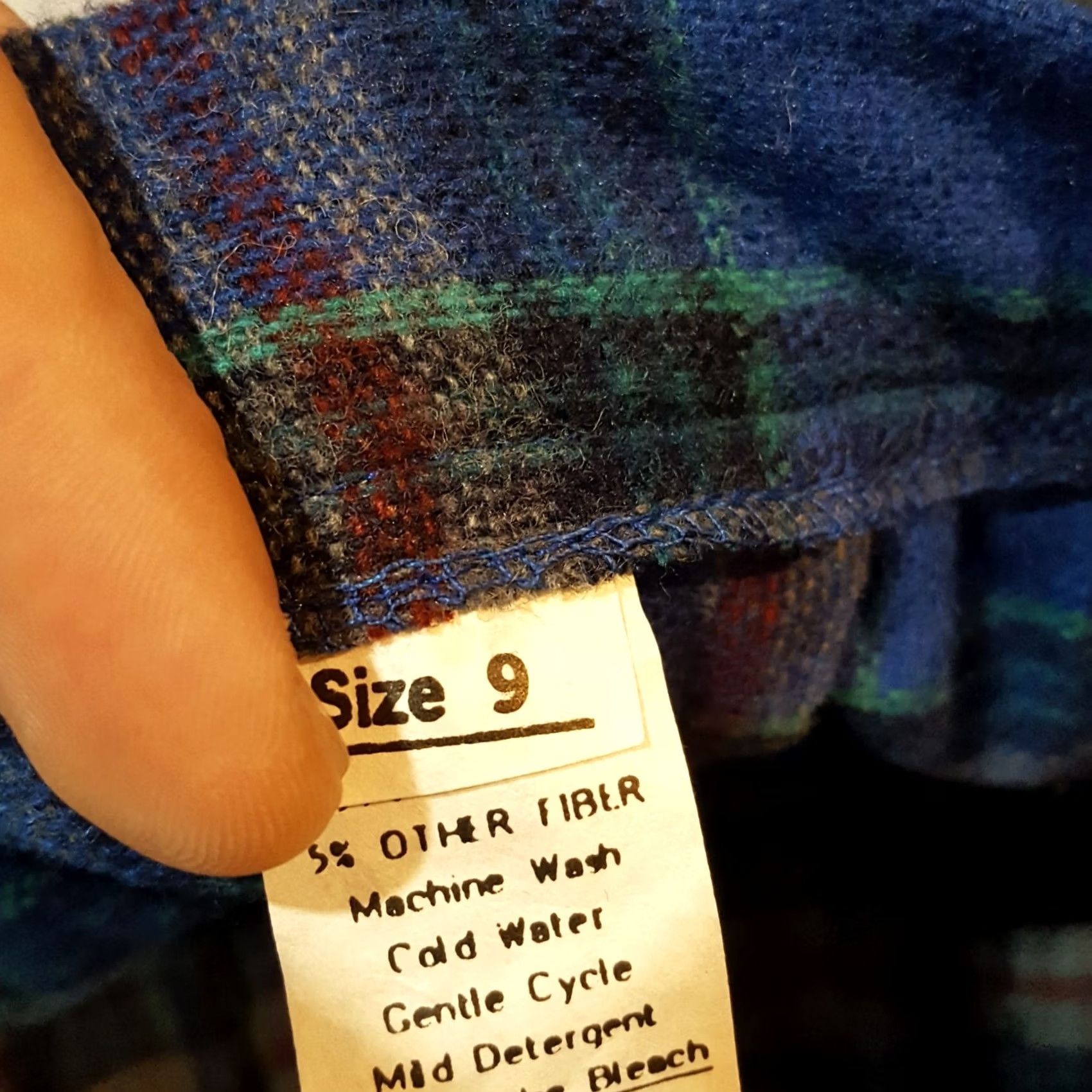 Etro VINTAGE Plaid Button Front A-Line Women's Size 9 Midi Skirt Blue Wool Polyester Regular 80s 90s Retro Knee Womens Size 30" / US 8 / IT 44 - 5 Thumbnail