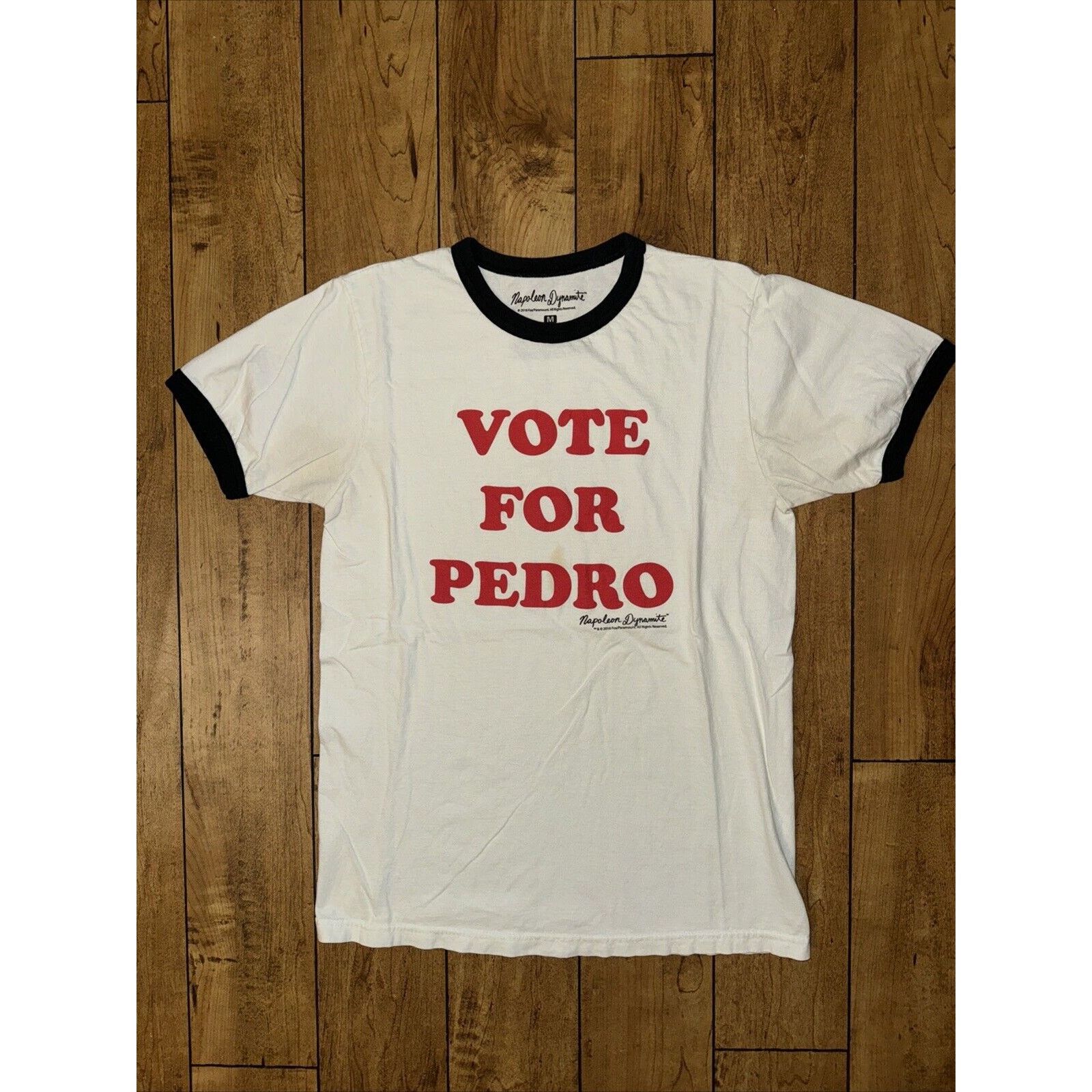 Band Tees × Vintage Vote For Pedro Ringer T-Shirt White M 17x25 2016 Size US M / EU 48-50 / 2 - 1 Thumbnail