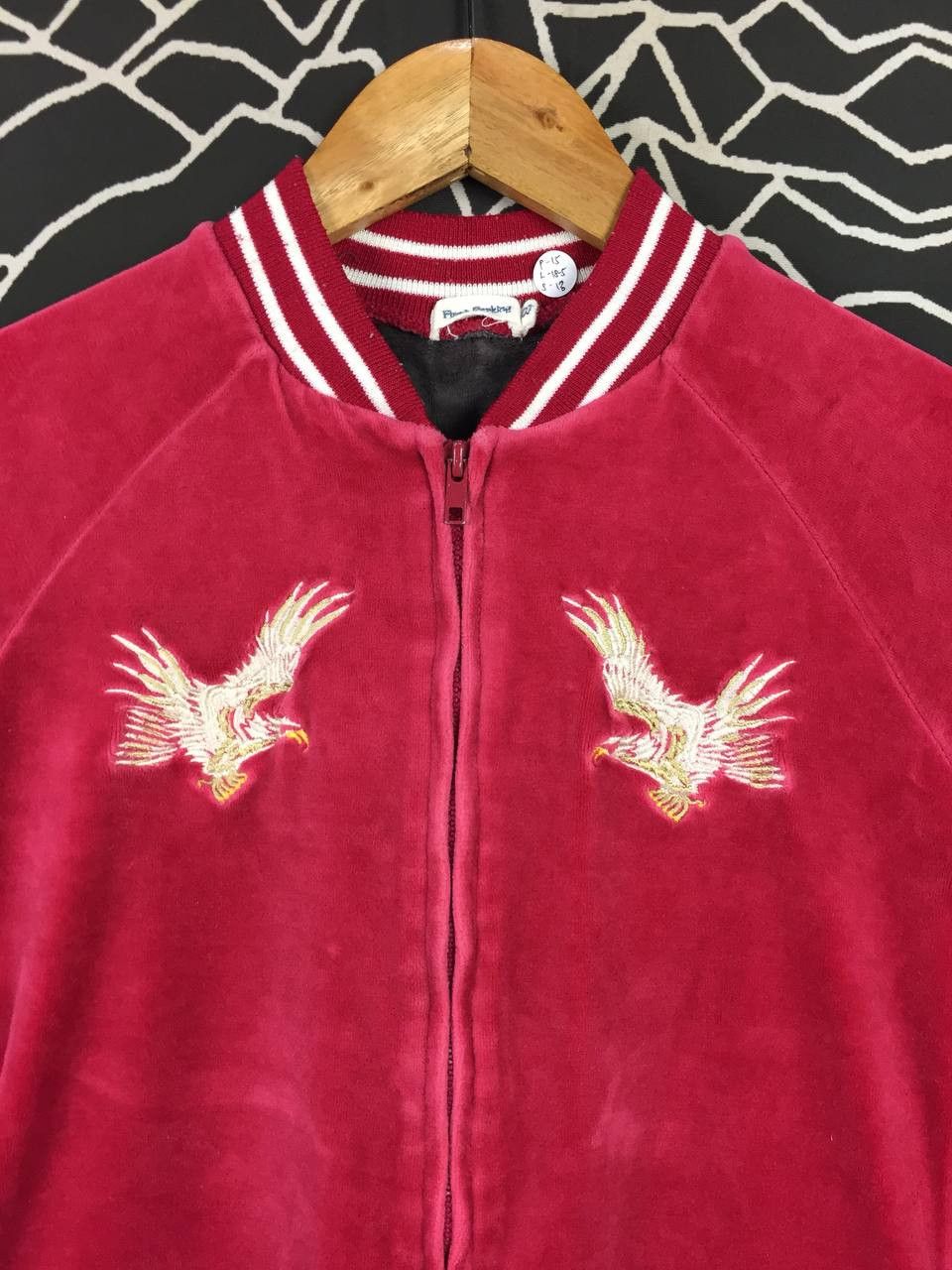 Japanese Brand Japan Sukajan Eagle Embroidered Velvet Jacket Size Youth 120 Size US XXS / EU 40 - 7 Thumbnail