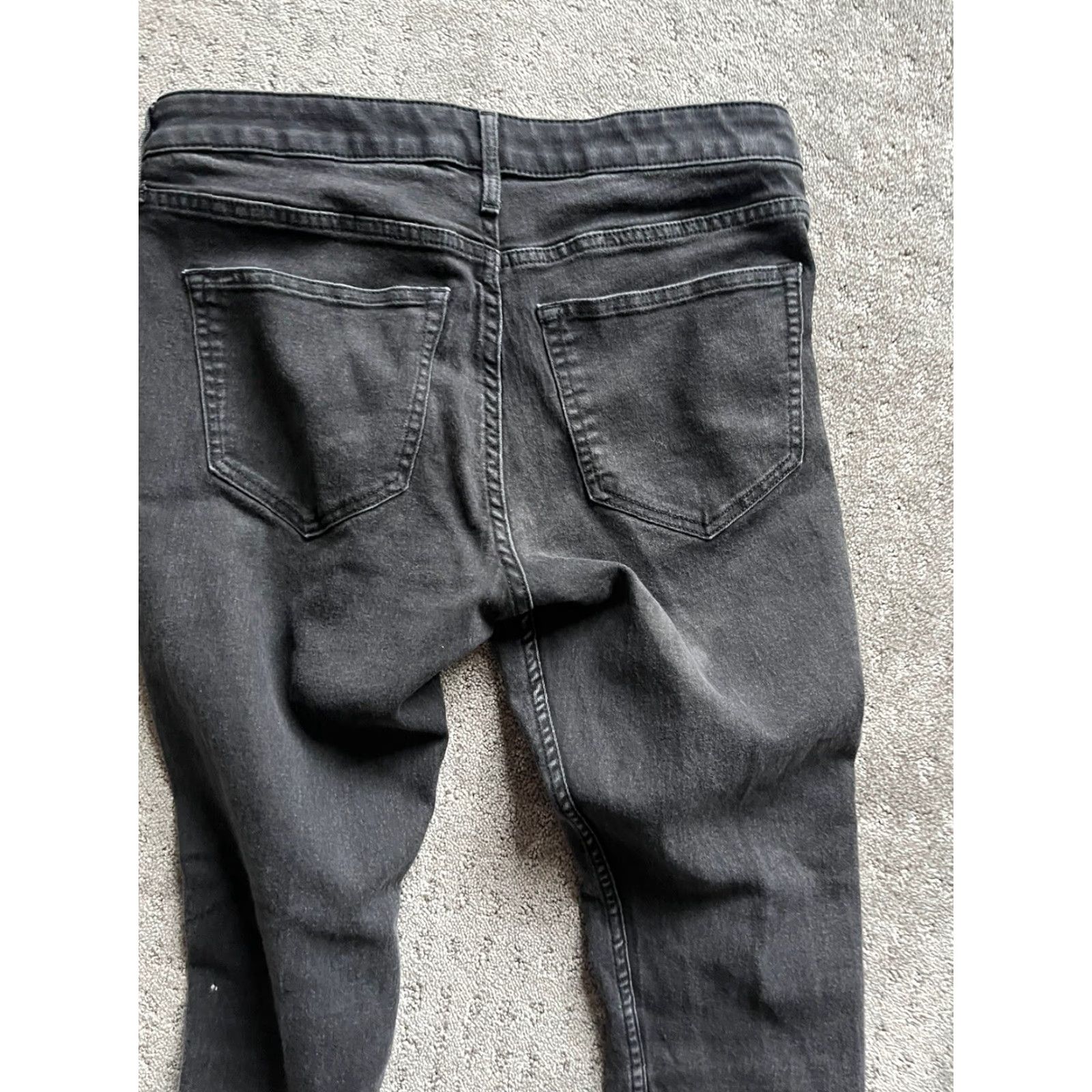 Denime H&M Skinny Jeans Women's 8 Black Distressed Cotton Blend Size 30" / US 8 / IT 44 - 4 Thumbnail