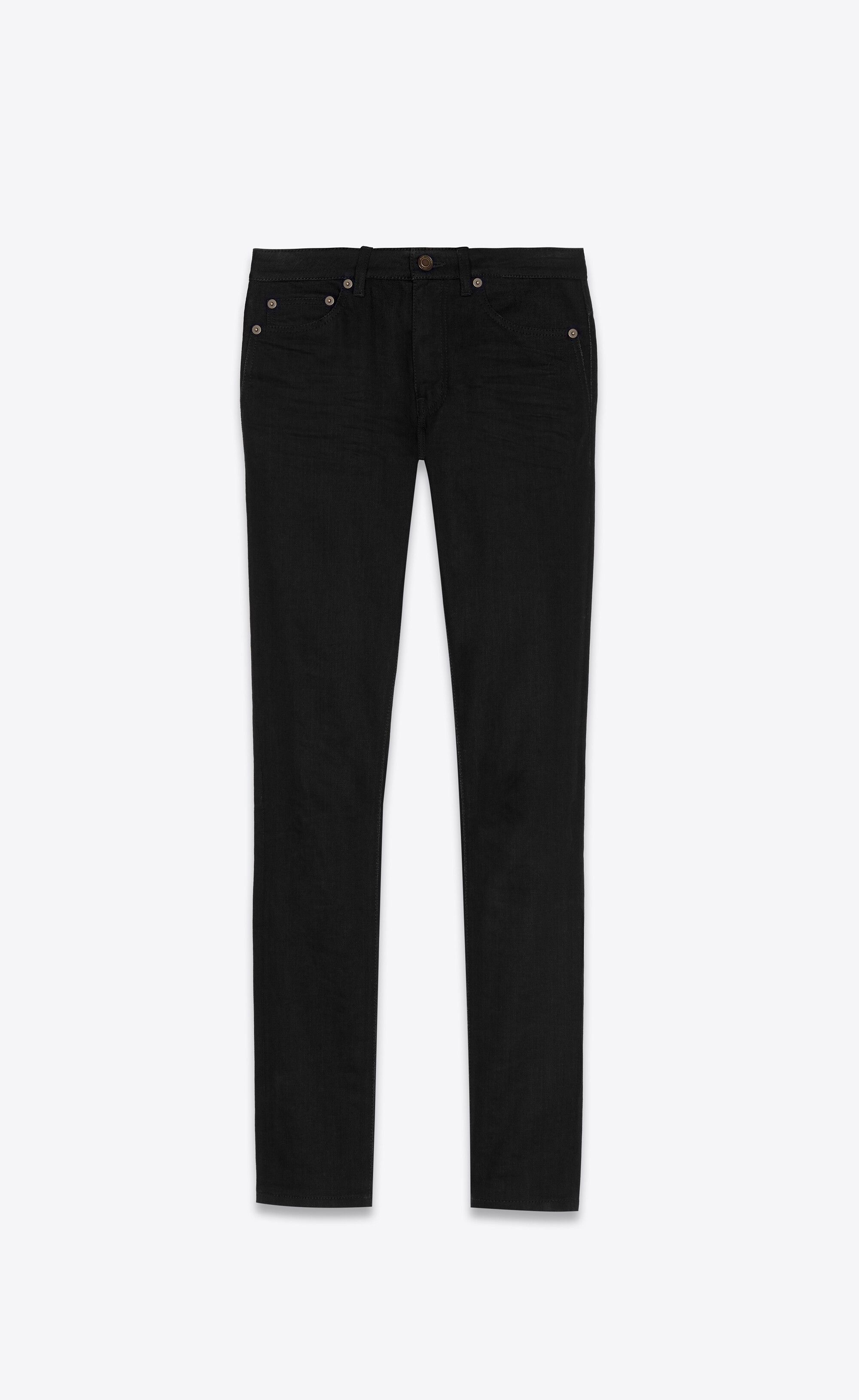 Saint Laurent Paris skinny-fit jeans in used black denim Size 30" / US 8 / IT 44 - 1 Thumbnail