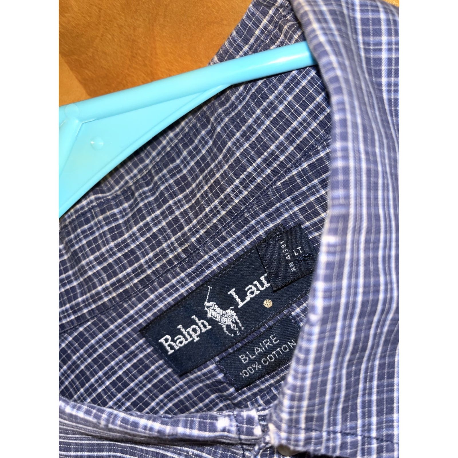 Polo Ralph Lauren Vintage Polo Ralph Lauren Blaire Fit Men's Shirt XL Blue Plaid Button-Down Cotton Casual Business Travel Wedding Mens Size US XL / EU 56 / 4 - 4 Thumbnail