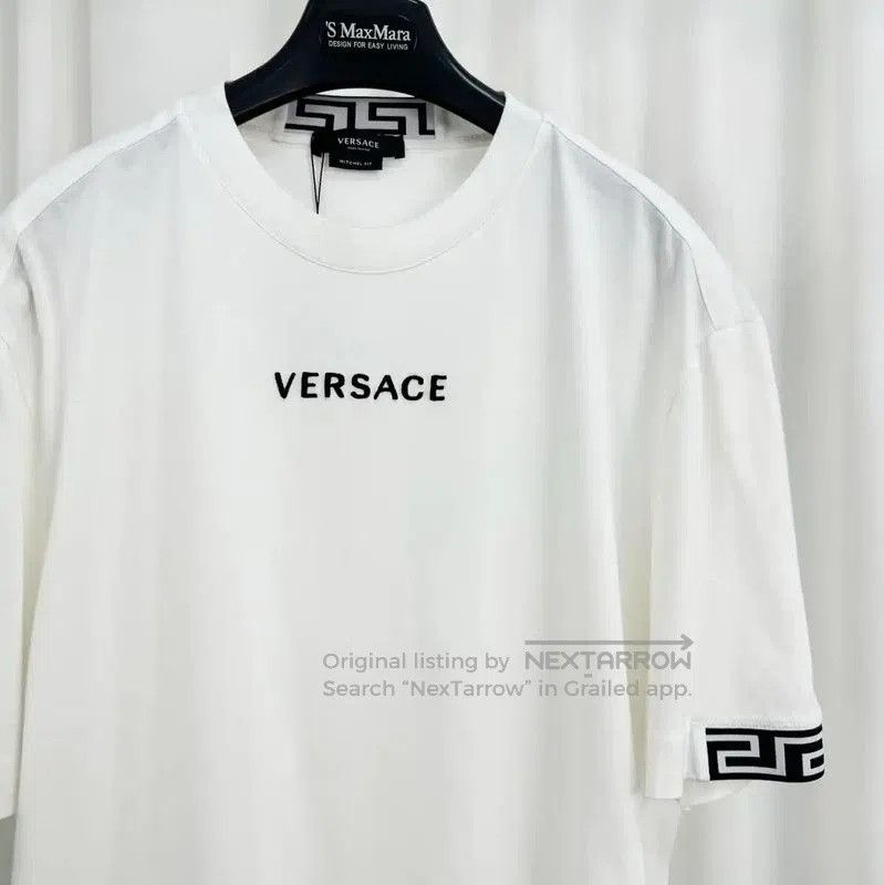 Versace Versace Men's White Embroidered Logo T-Shirt . Size US XL / EU 56 / 4 - 3 Thumbnail