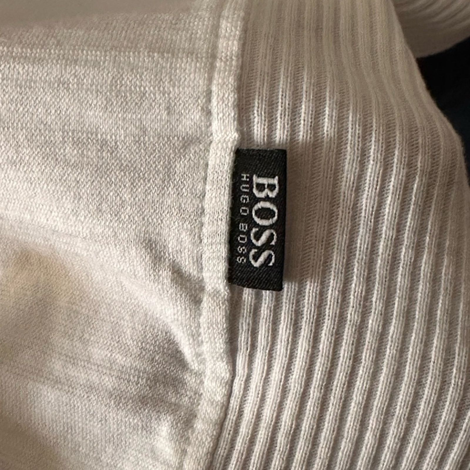 Hugo Boss Y2K Men’s Hugo Boss White Knit Cotton Long Sleeve Top Size US M / EU 48-50 / 2 - 5 Thumbnail