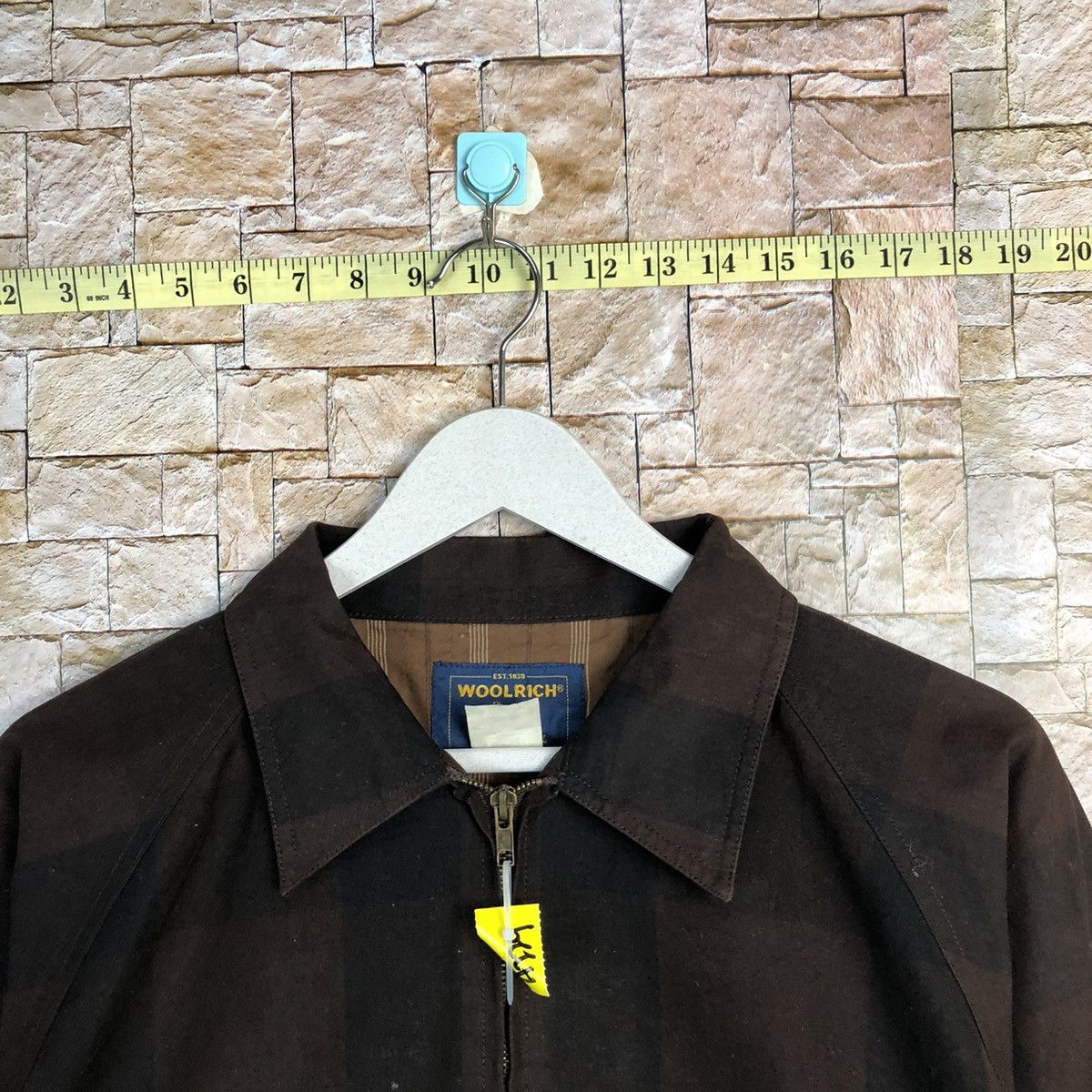 Woolrich Woolen Mills Wool Rich Dark Brown checkered vintage sweatwr jacket #A229 Size US M / EU 48-50 / 2 - 4 Thumbnail