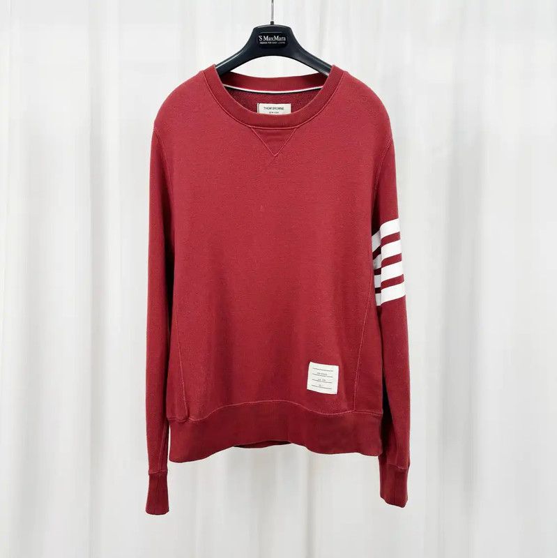 Thom Browne Thom Browne Burgundy Logo Long Sleeve Sweatshirt 0089 Size US S / EU 44-46 / 1 - 1 Thumbnail