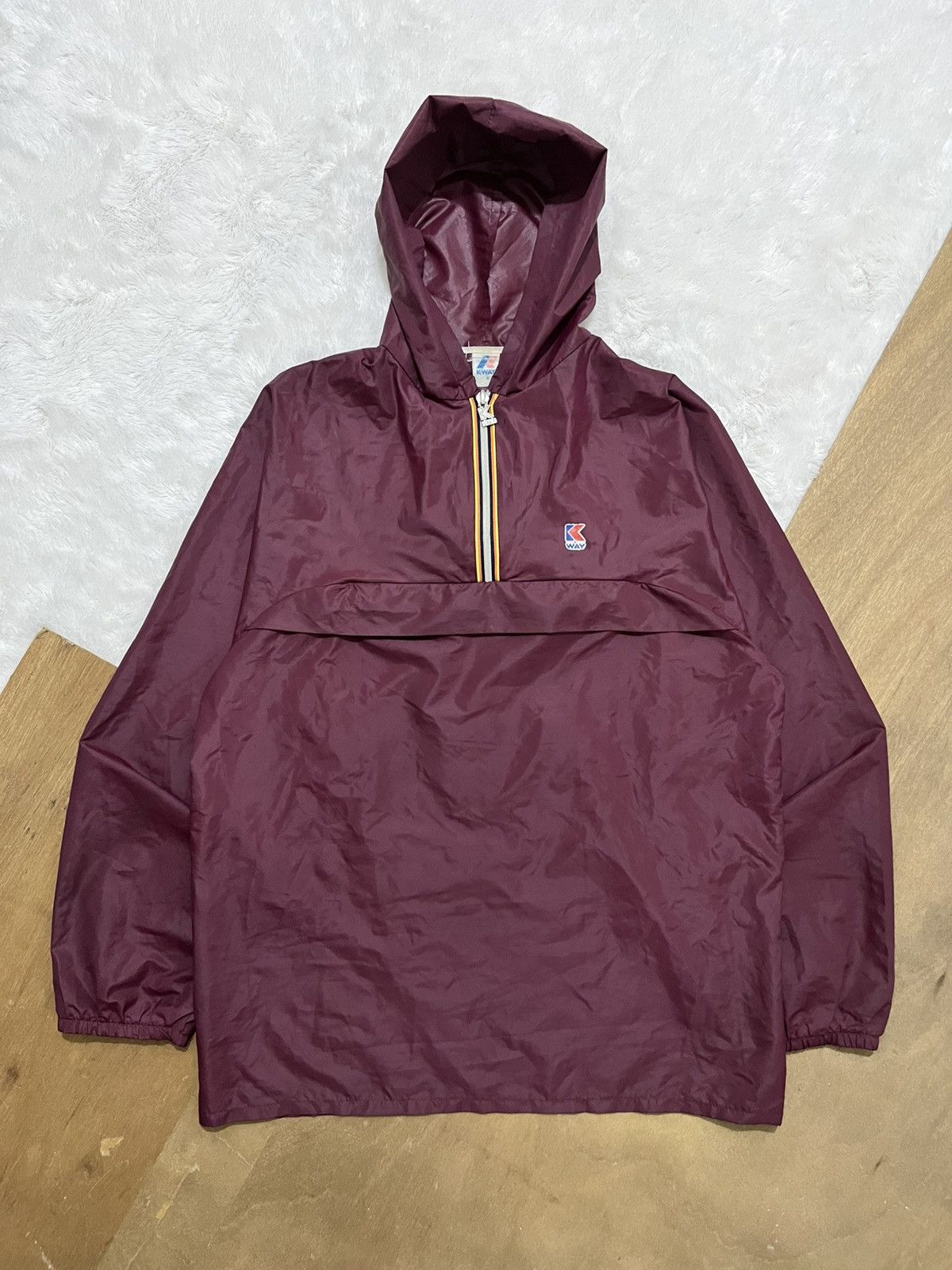 Other Vintage 90s K-Way Packable Windbreaker Jacket Burgundy Size US L / EU 52-54 / 3 - 1 Thumbnail
