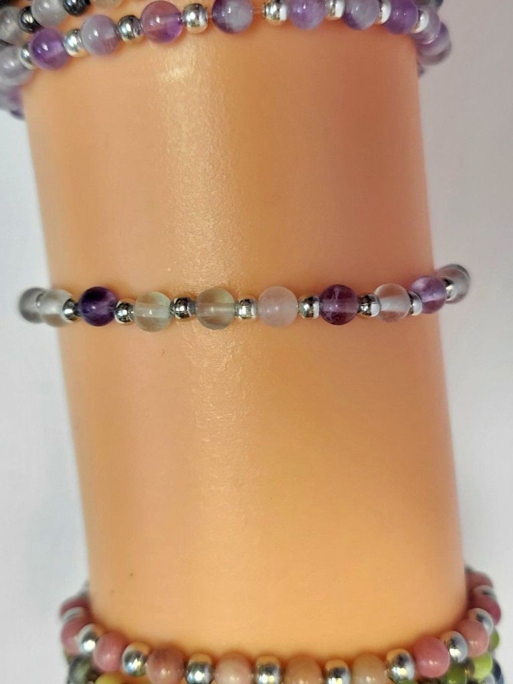Handmade Natural Gemstone 4mm Dainty Beaded Bracelets Size ONE SIZE - 8 Thumbnail