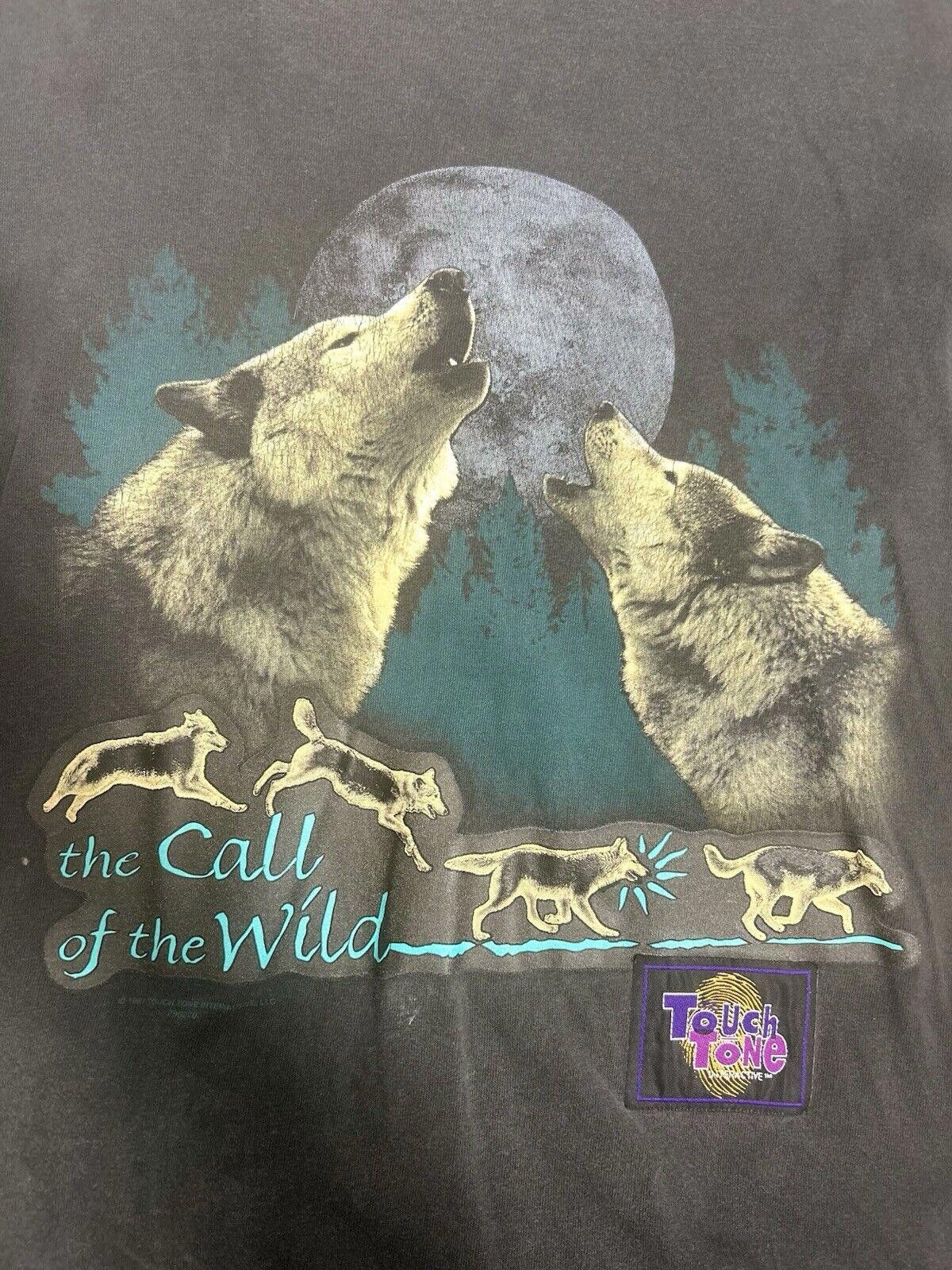Designer VTG 1997 Call Of The Wild Wolf Howl Touch Tones T-Shirt Size US XL / EU 56 / 4 - 3 Thumbnail